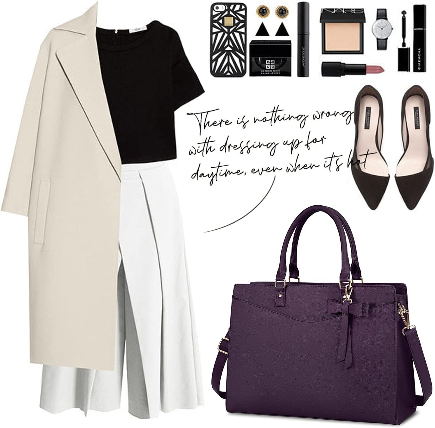 ExecuTote | Women's Leather Laptop Bag Multi-Compartment for Office Work