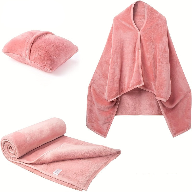 SnugglePod 2-in-1 | Wearable Heated Blanket with Neck Pillow for Airplane Travel