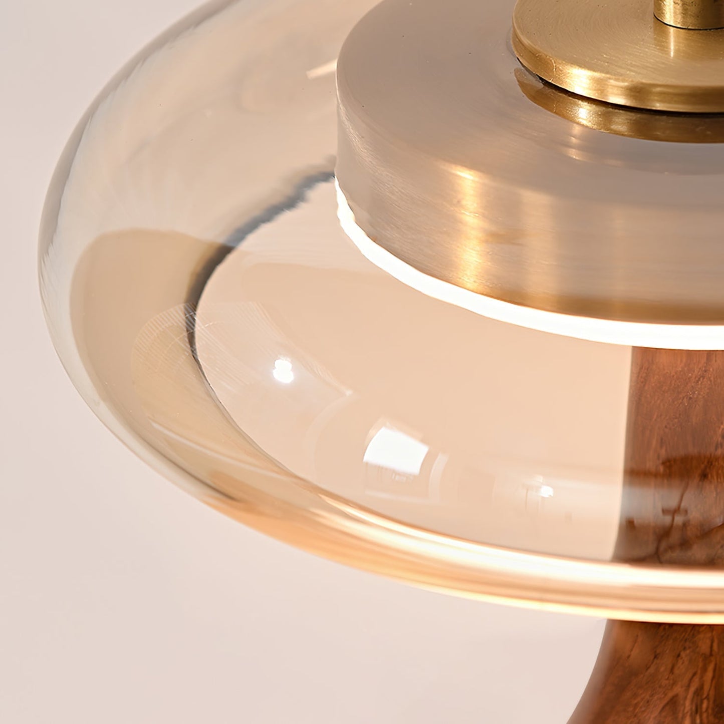 Nocturne Table Lamp | Brass Wood LED Desk Light with 3-Color Temperature Control