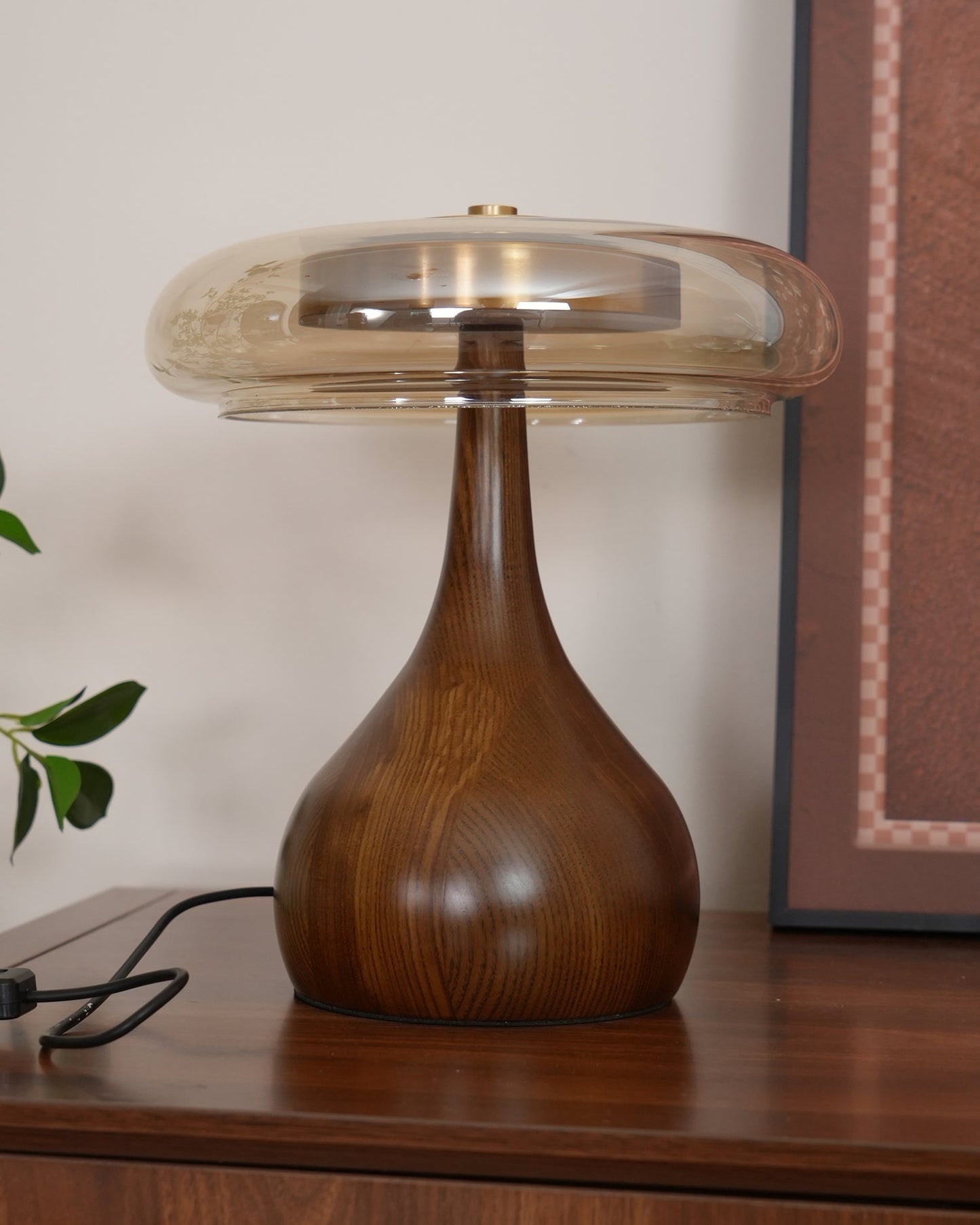 Nocturne Table Lamp | Brass Wood LED Desk Light with 3-Color Temperature Control