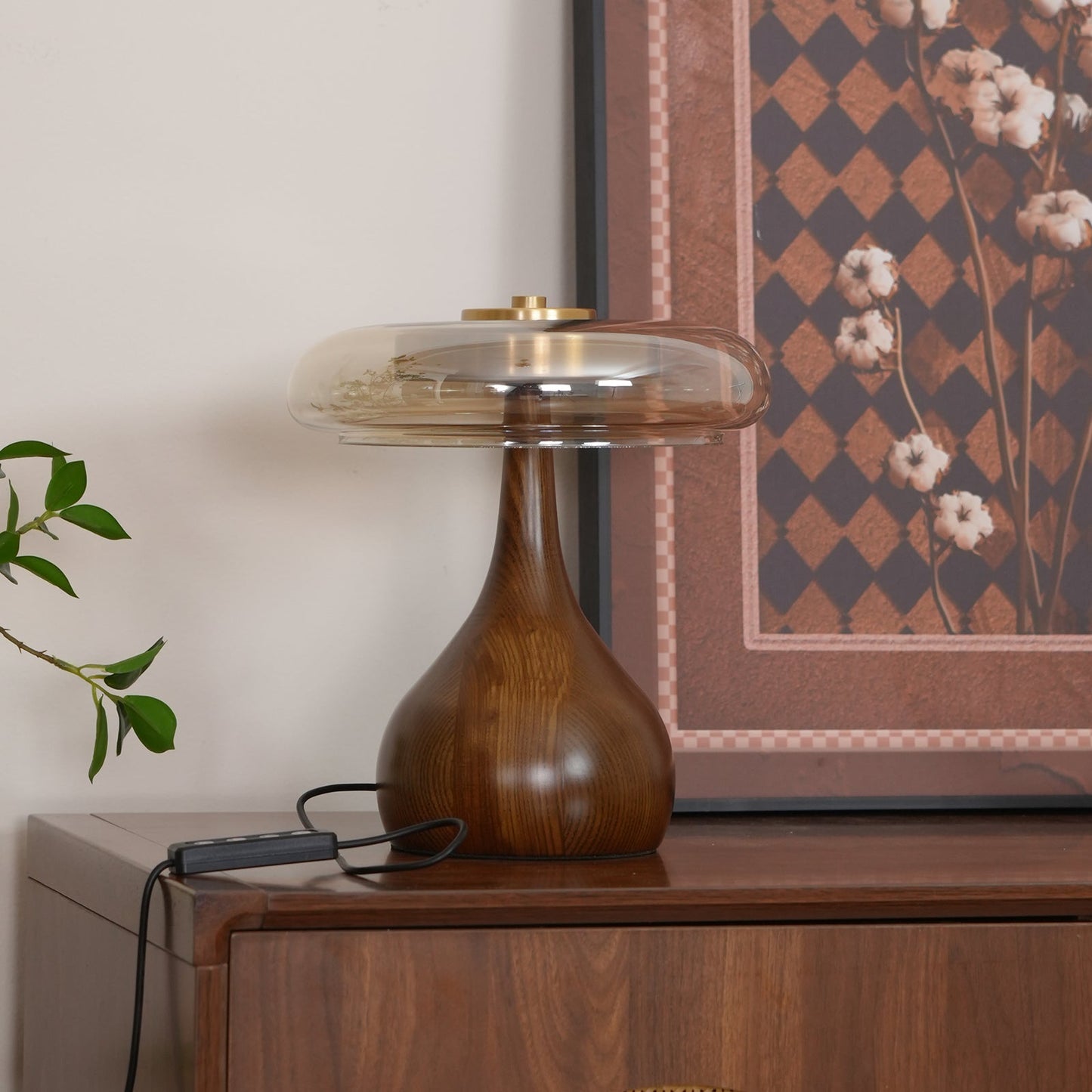 Nocturne Table Lamp | Brass Wood LED Desk Light with 3-Color Temperature Control