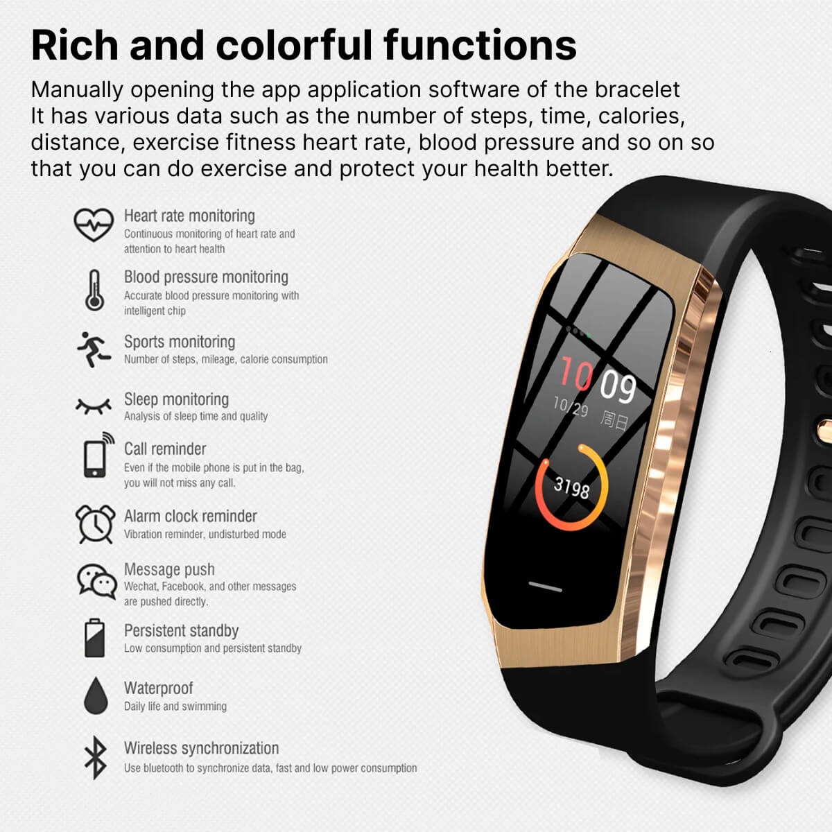 VitalTrack Pro | Smart Watch Blood Pressure Heart Rate Monitor Fitness Tracker