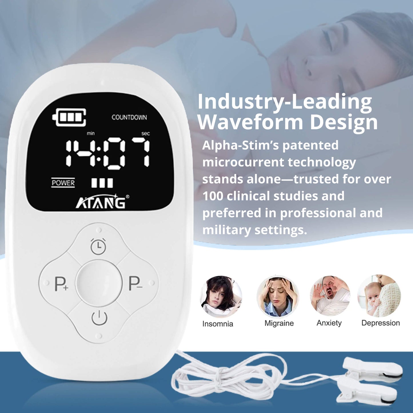 CalmPulse CES | Cranial Electrotherapy Stimulation Device for Sleep Anxiety Relief