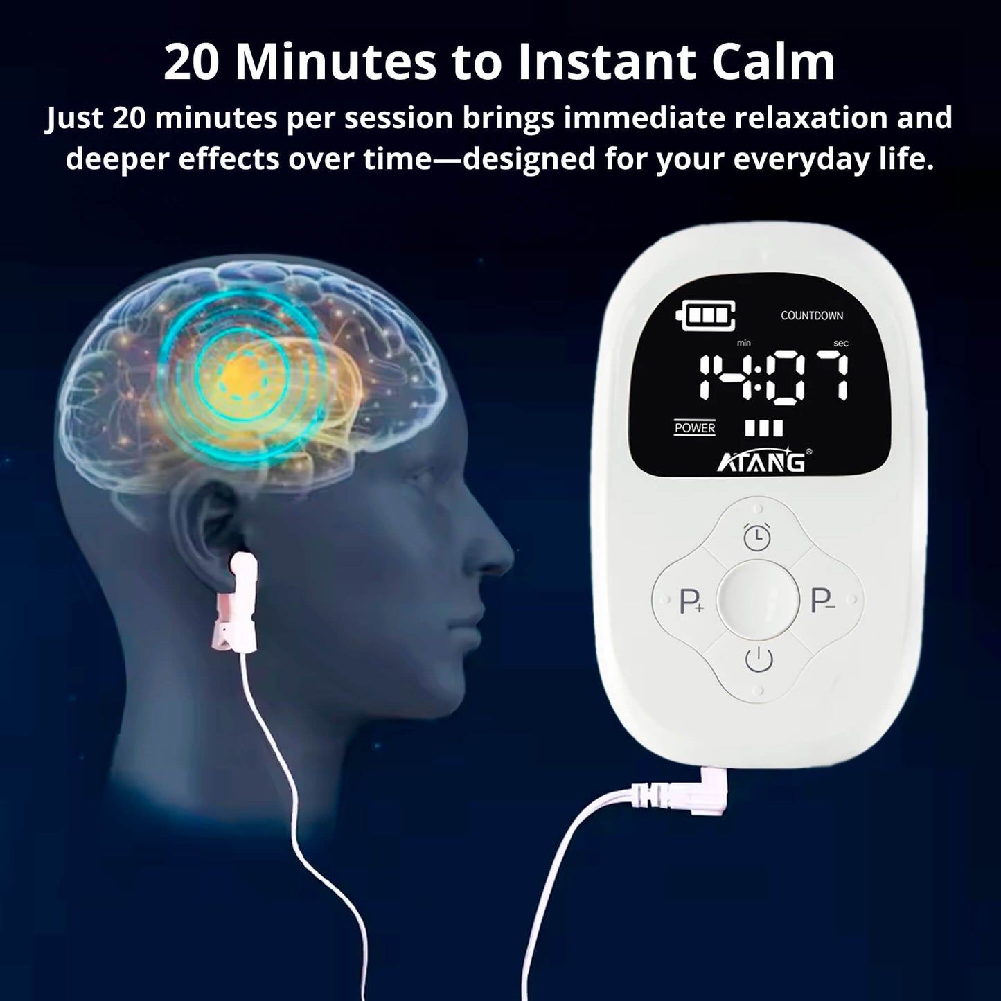 CalmPulse CES | Cranial Electrotherapy Stimulation Device for Sleep Anxiety Relief