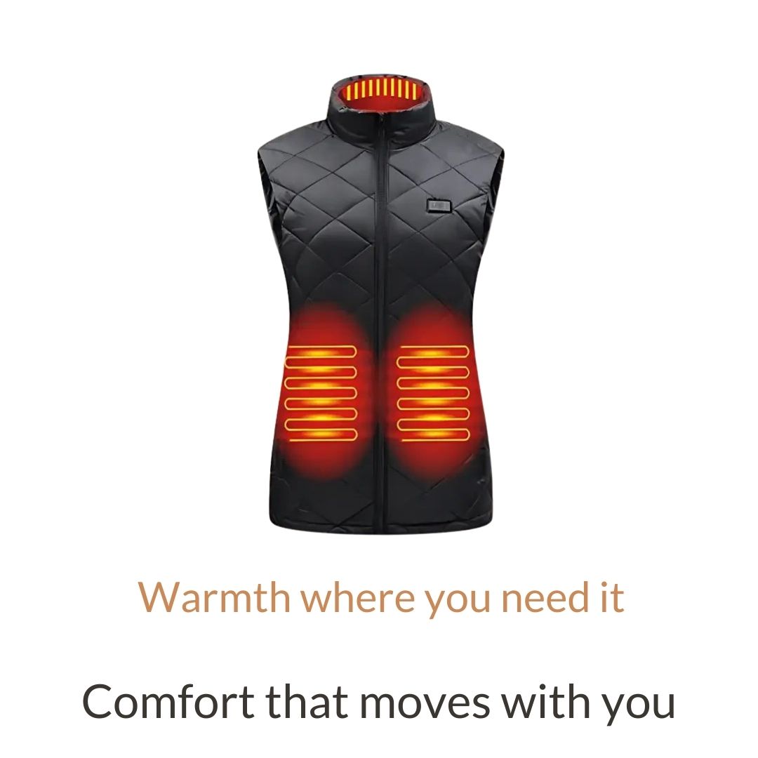 HeatCore Vest 9-Zone | Women's USB Rechargeable Heated Gilet for Outdoor Work