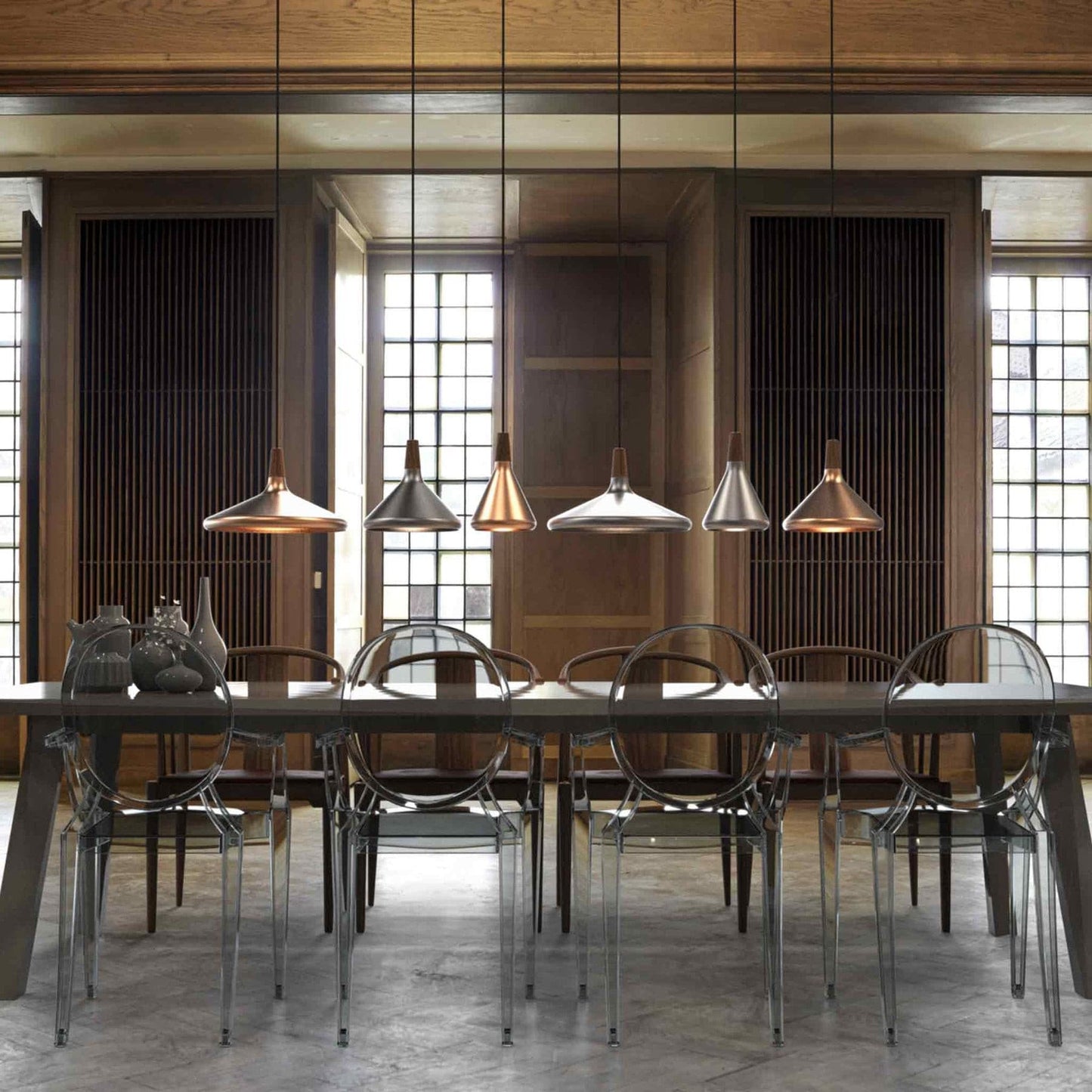 The Oslo Pendant | Natural Wood & Metal Ceiling Light for Modern Dining Rooms