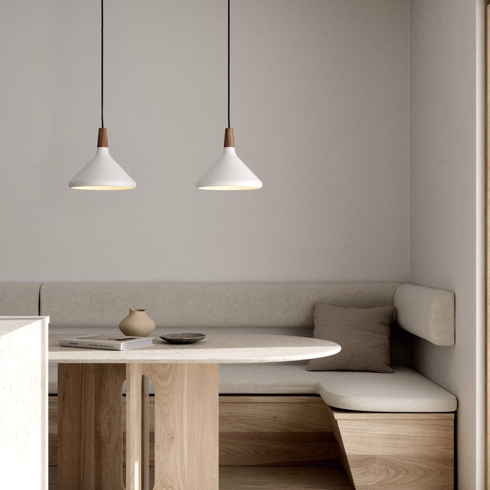The Oslo Pendant | Natural Wood & Metal Ceiling Light for Modern Dining Rooms