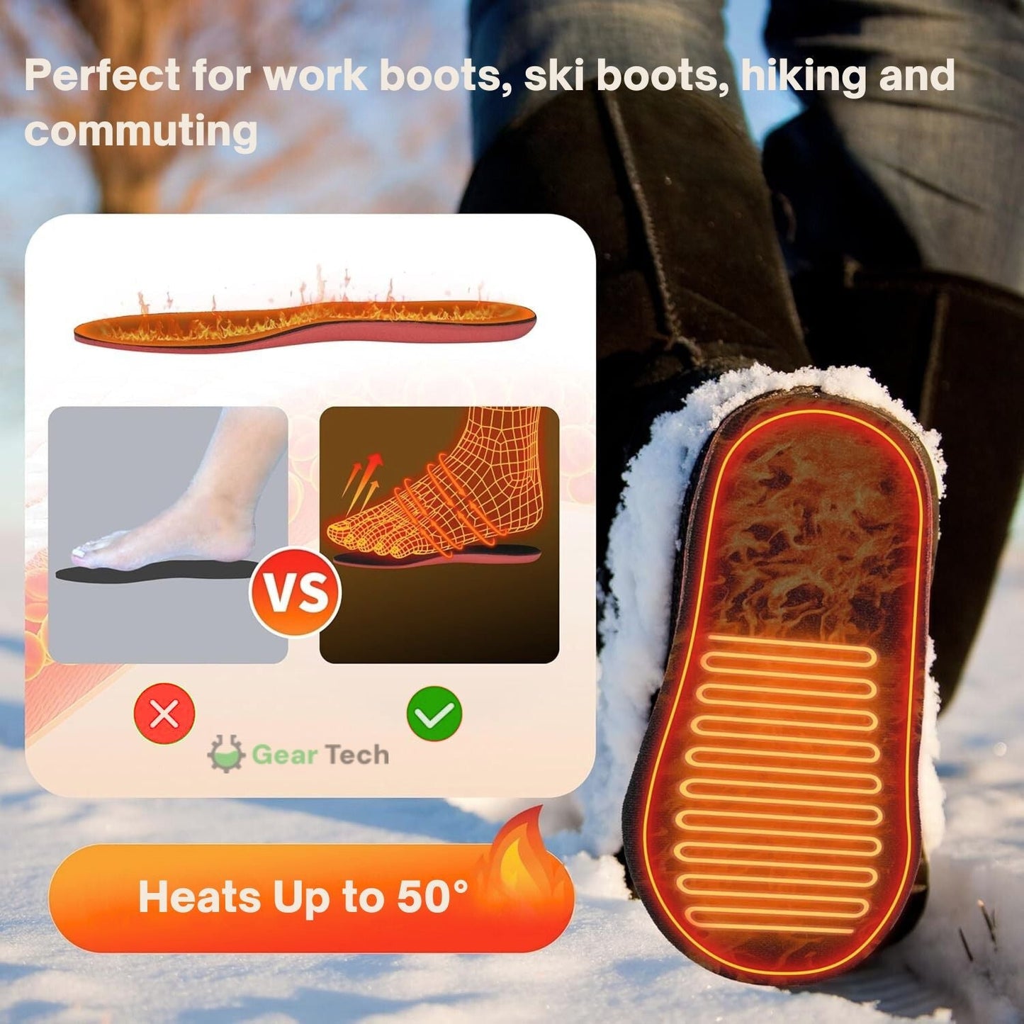 ToastySoles | Rechargeable Heated Insoles Remote Control for Winter Boots