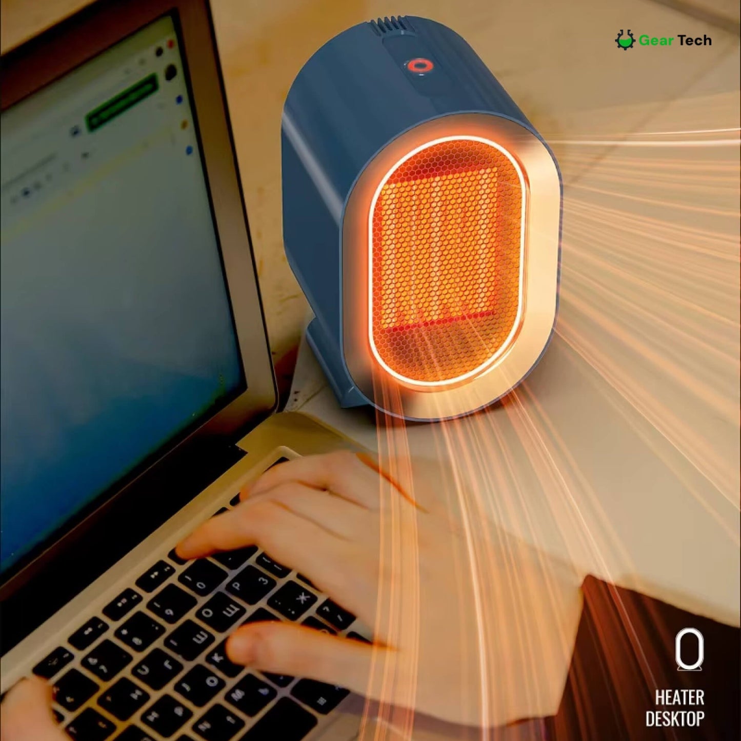 HeatWave Mini | Portable Electric Space Heater Fan for Small Room Office Desk