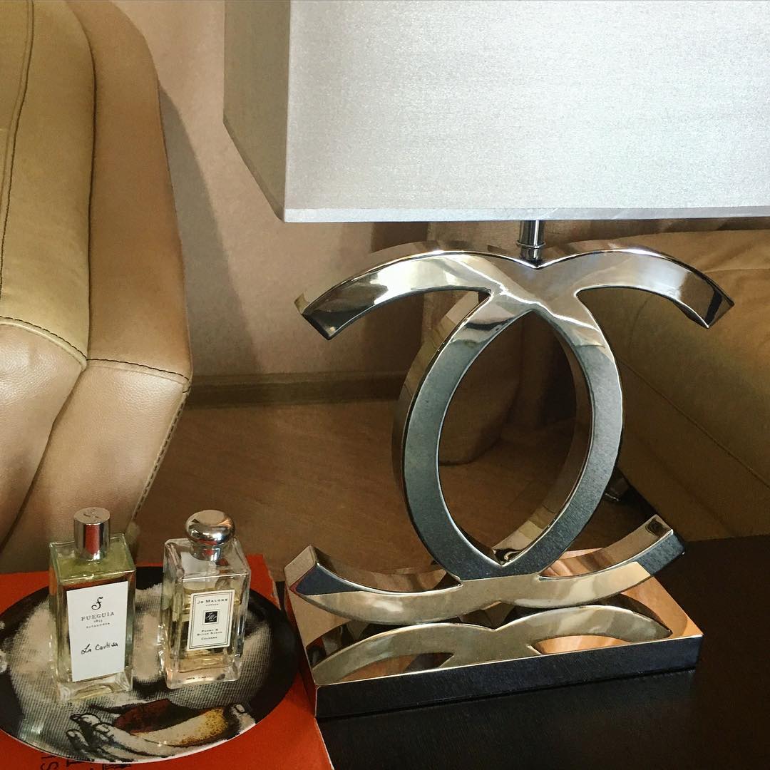 Stockholm Bedside Lamp | Chrome Gold Table Light with Premium Linen Fabric Shade