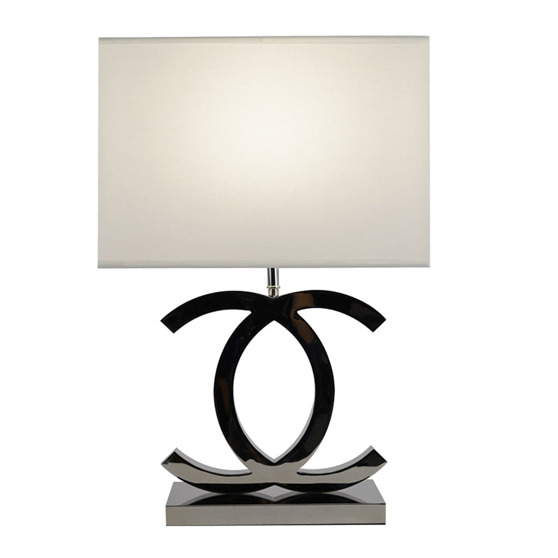 Stockholm Bedside Lamp | Chrome Gold Table Light with Premium Linen Fabric Shade