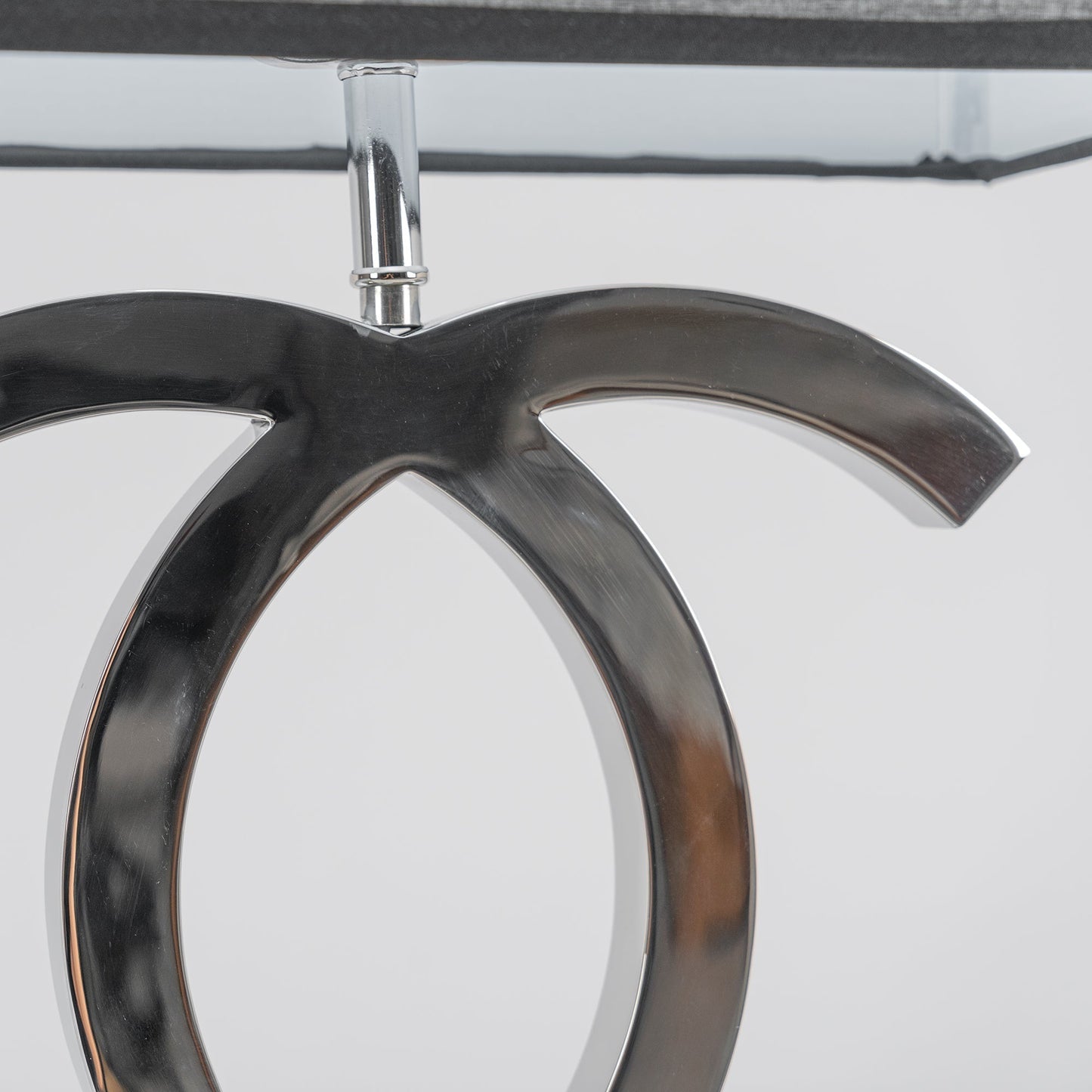 Stockholm Bedside Lamp | Chrome Gold Table Light with Premium Linen Fabric Shade