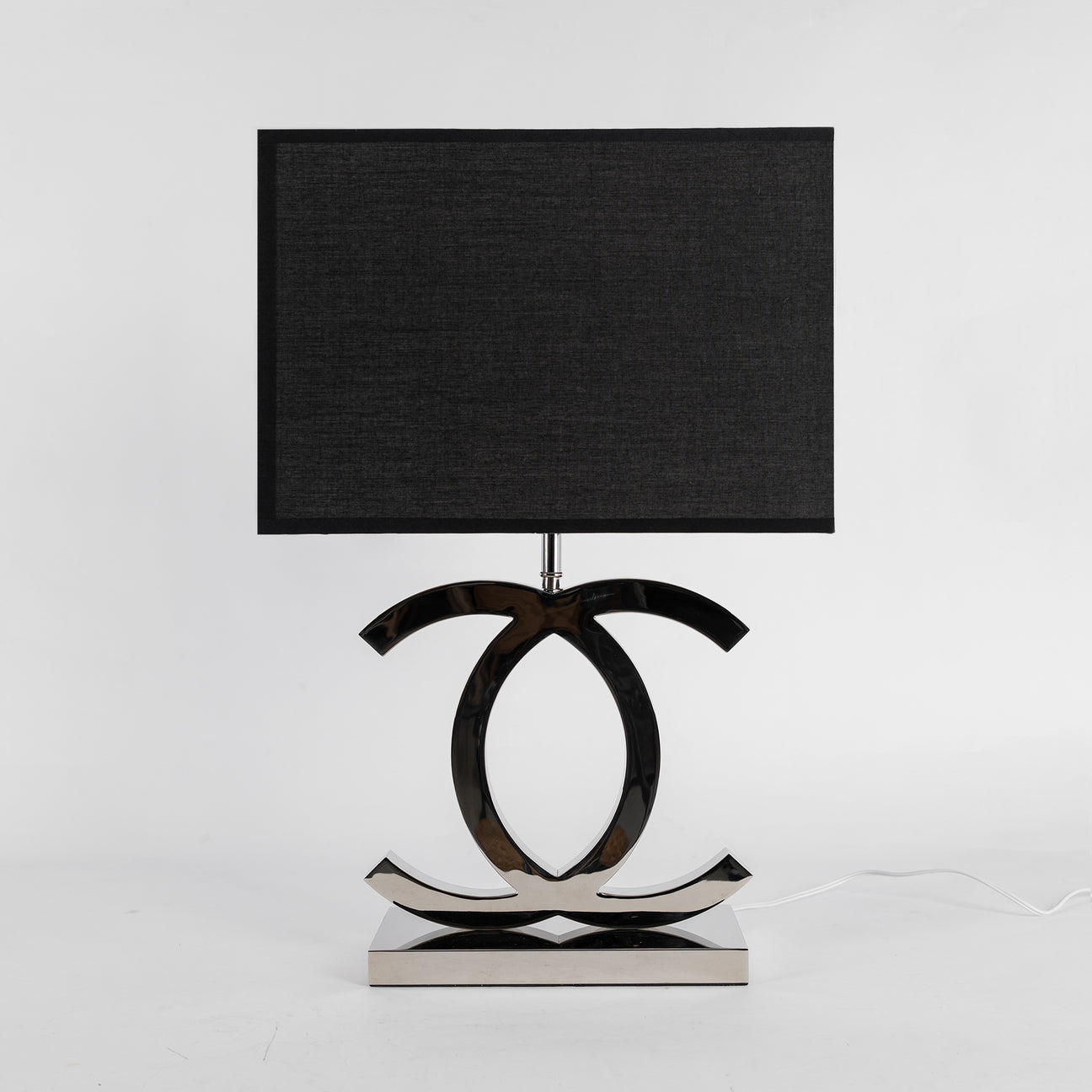 Stockholm Bedside Lamp | Chrome Gold Table Light with Premium Linen Fabric Shade