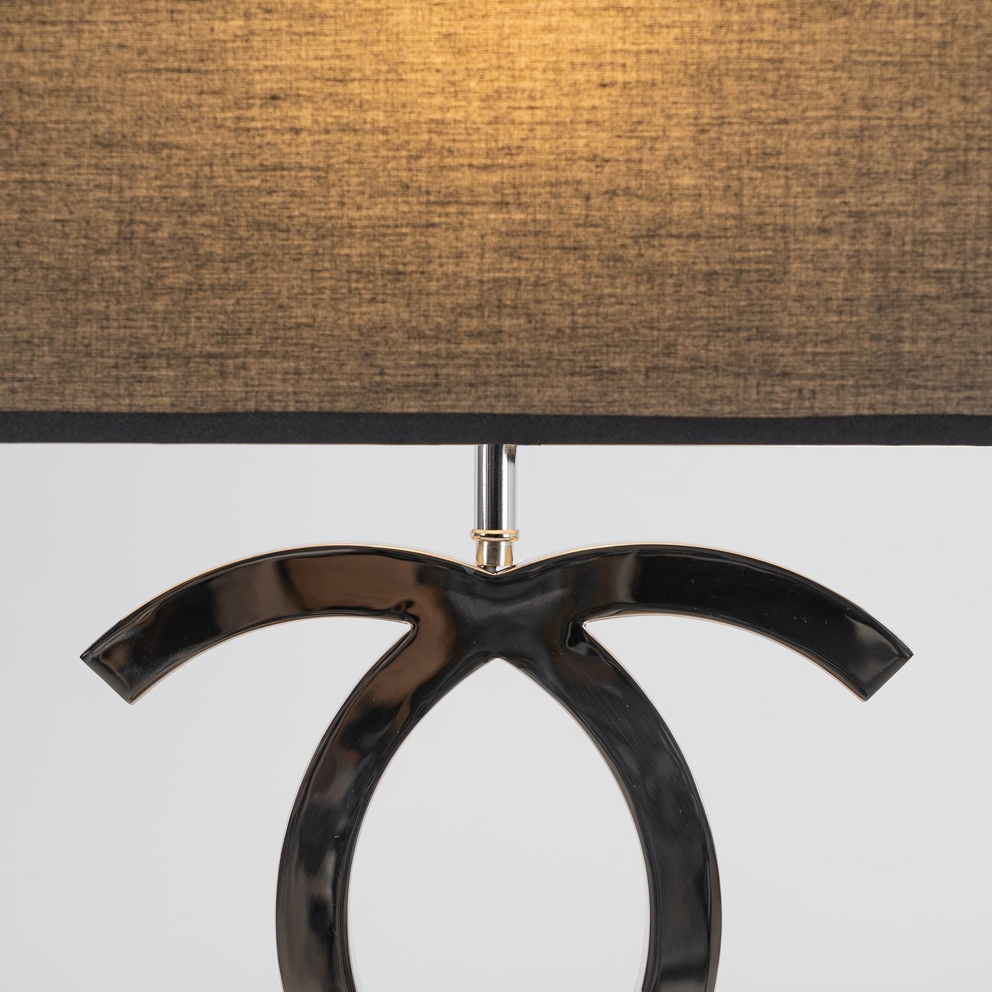 Stockholm Bedside Lamp | Chrome Gold Table Light with Premium Linen Fabric Shade