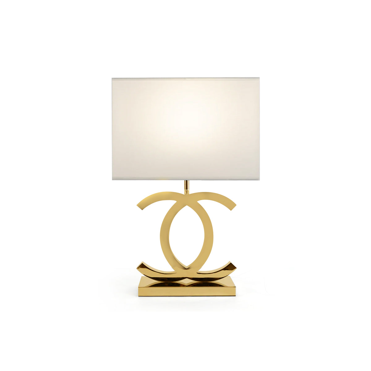 Stockholm Bedside Lamp | Chrome Gold Table Light with Premium Linen Fabric Shade