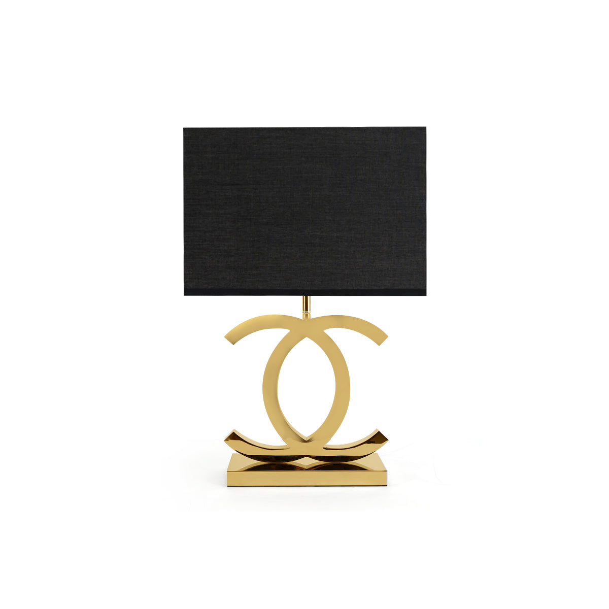 Stockholm Bedside Lamp | Chrome Gold Table Light with Premium Linen Fabric Shade