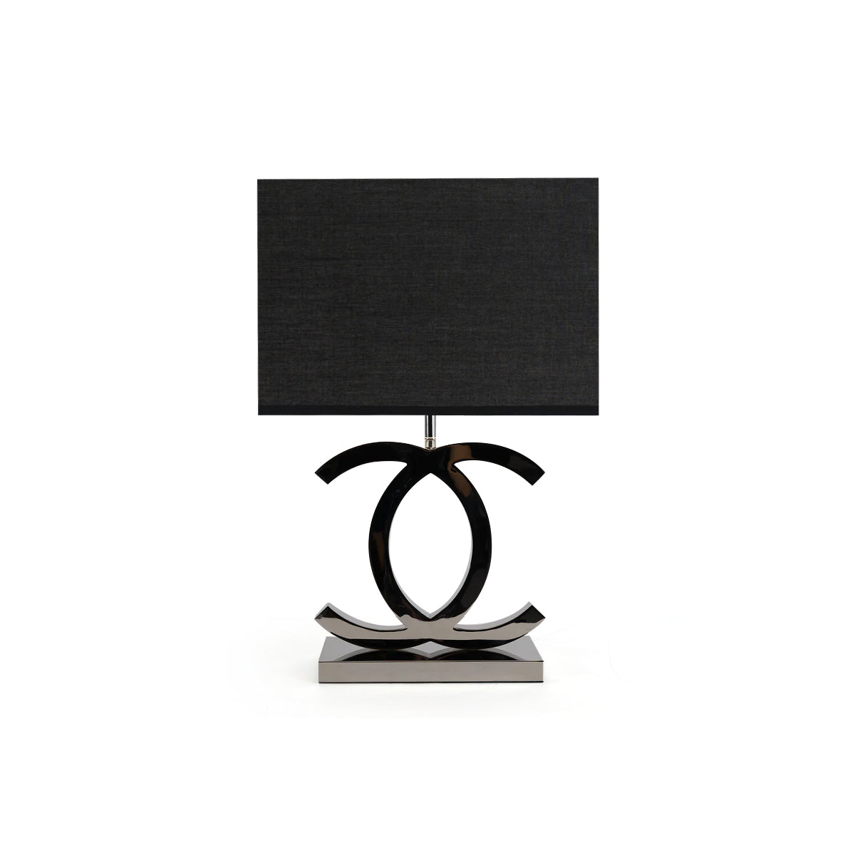 Stockholm Bedside Lamp | Chrome Gold Table Light with Premium Linen Fabric Shade