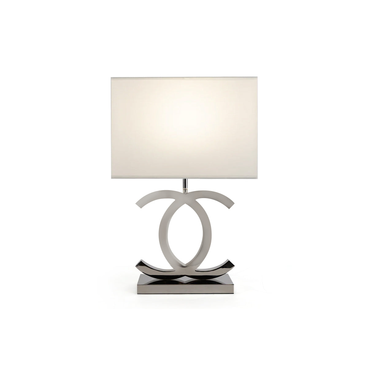 Stockholm Bedside Lamp | Chrome Gold Table Light with Premium Linen Fabric Shade