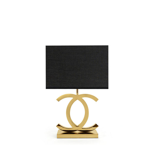 Stockholm Bedside Lamp | Chrome Gold Table Light with Premium Linen Fabric Shade