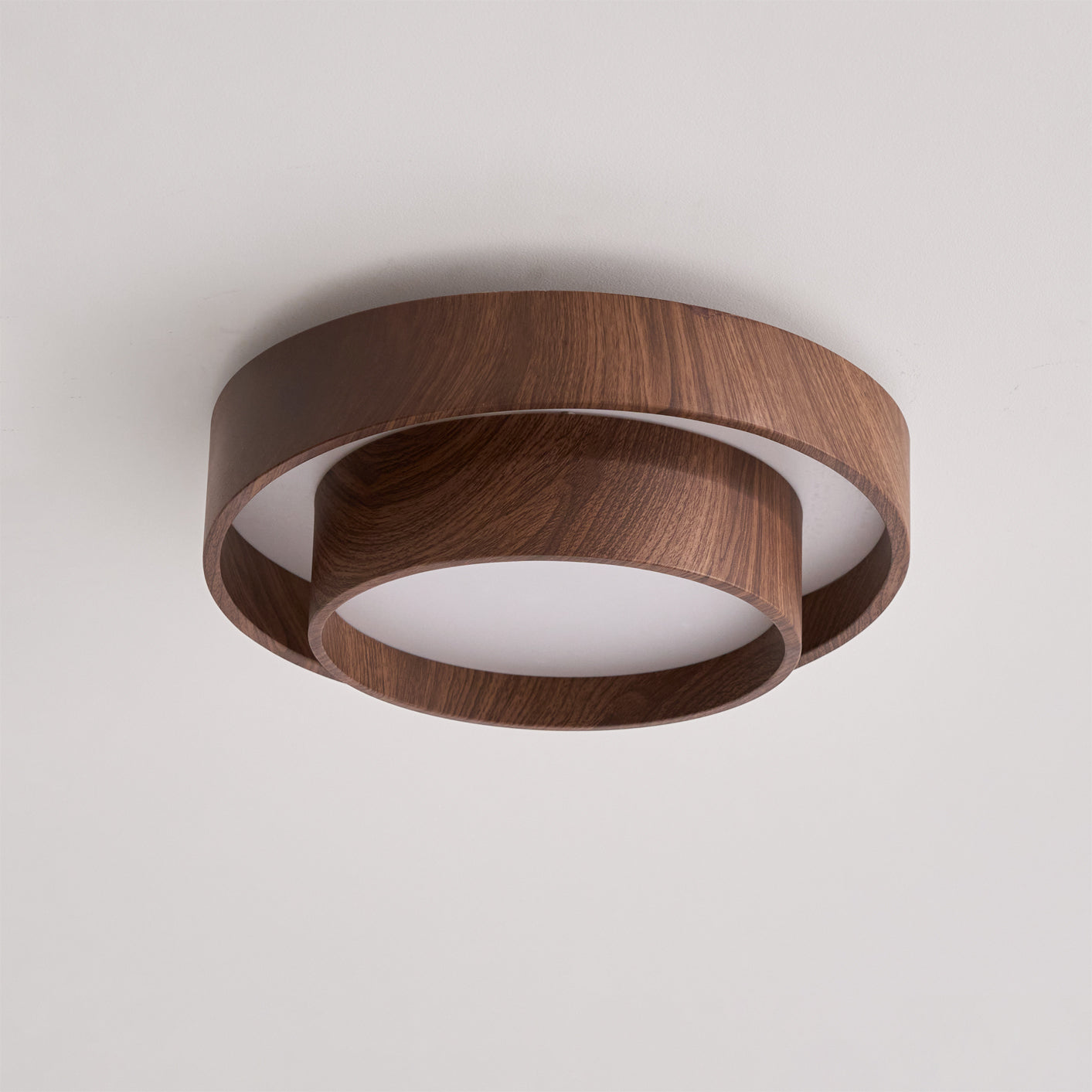 Walnut Cove Light | Mid-Century Modern LED Ceiling Fixture with Warm Ambient Glow