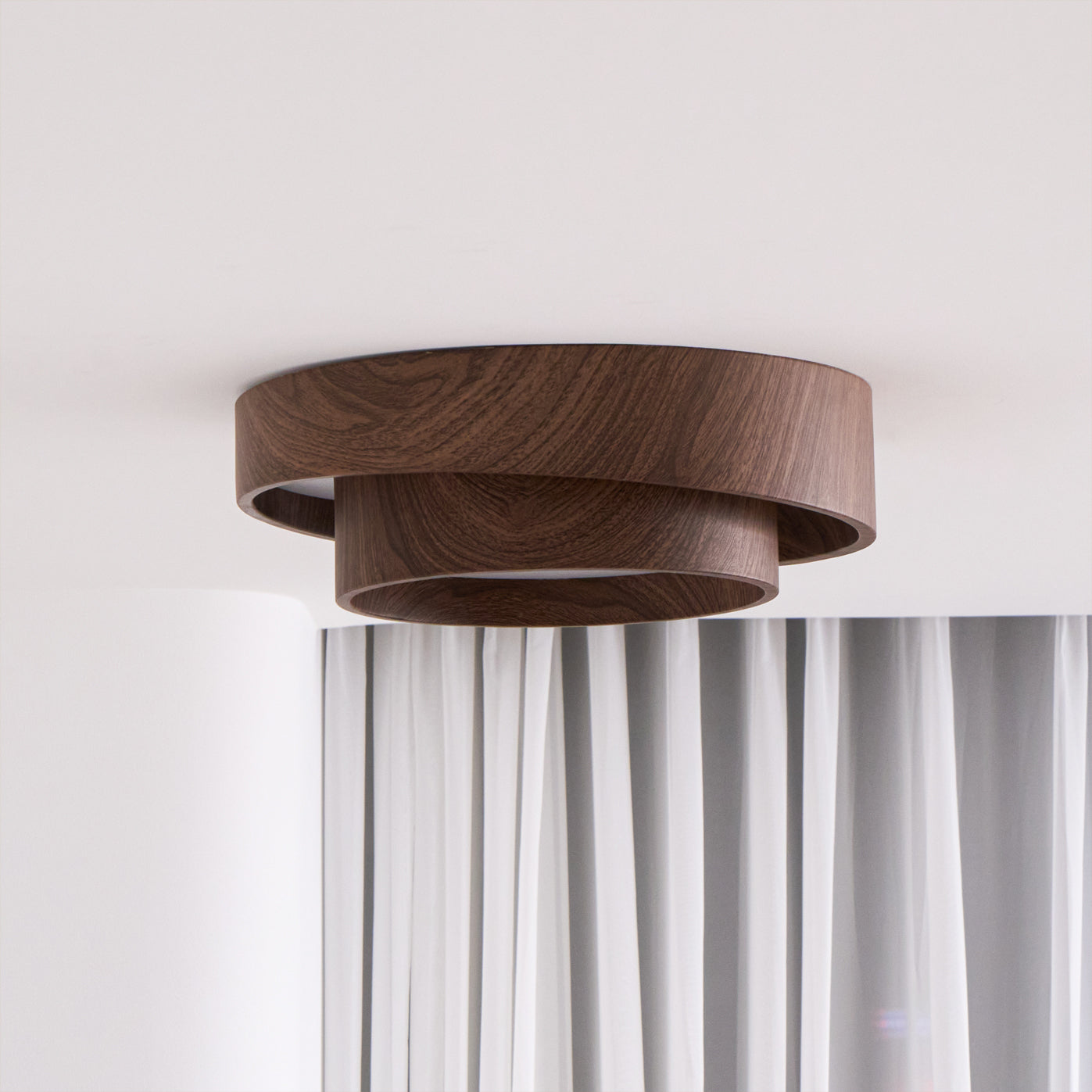 Walnut Cove Light | Mid-Century Modern LED Ceiling Fixture with Warm Ambient Glow
