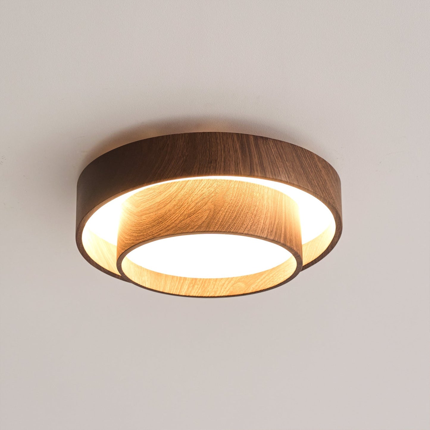 Walnut Cove Light | Mid-Century Modern LED Ceiling Fixture with Warm Ambient Glow