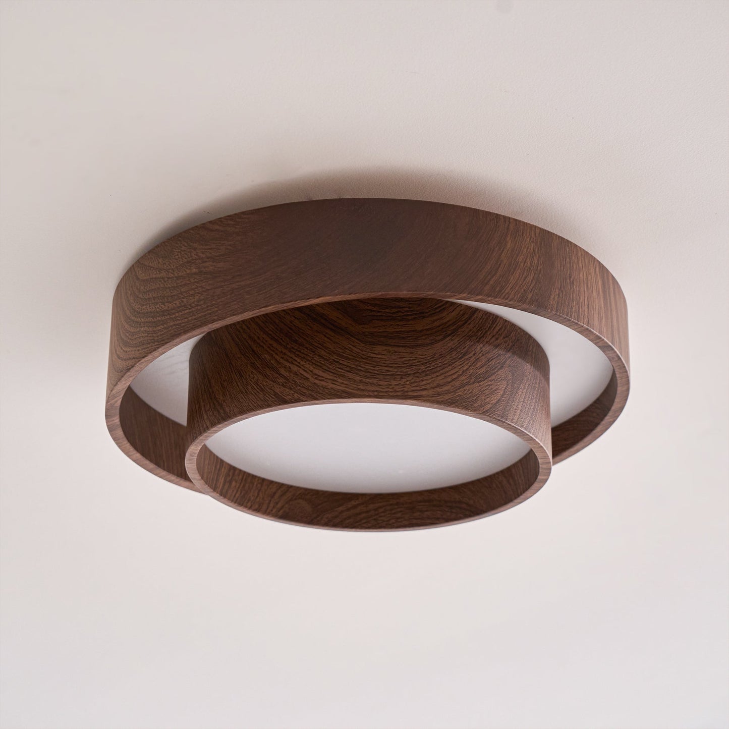 Walnut Cove Light | Mid-Century Modern LED Ceiling Fixture with Warm Ambient Glow