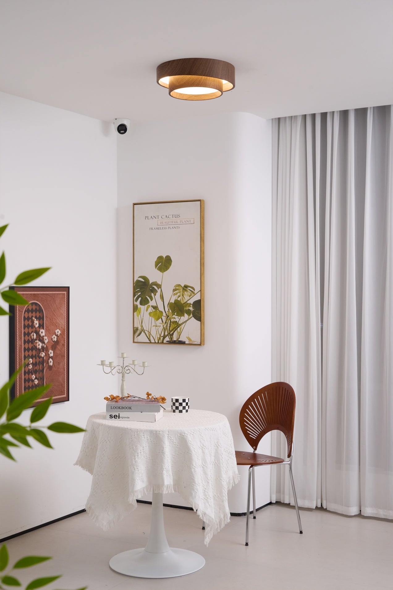 Walnut Cove Light | Mid-Century Modern LED Ceiling Fixture with Warm Ambient Glow