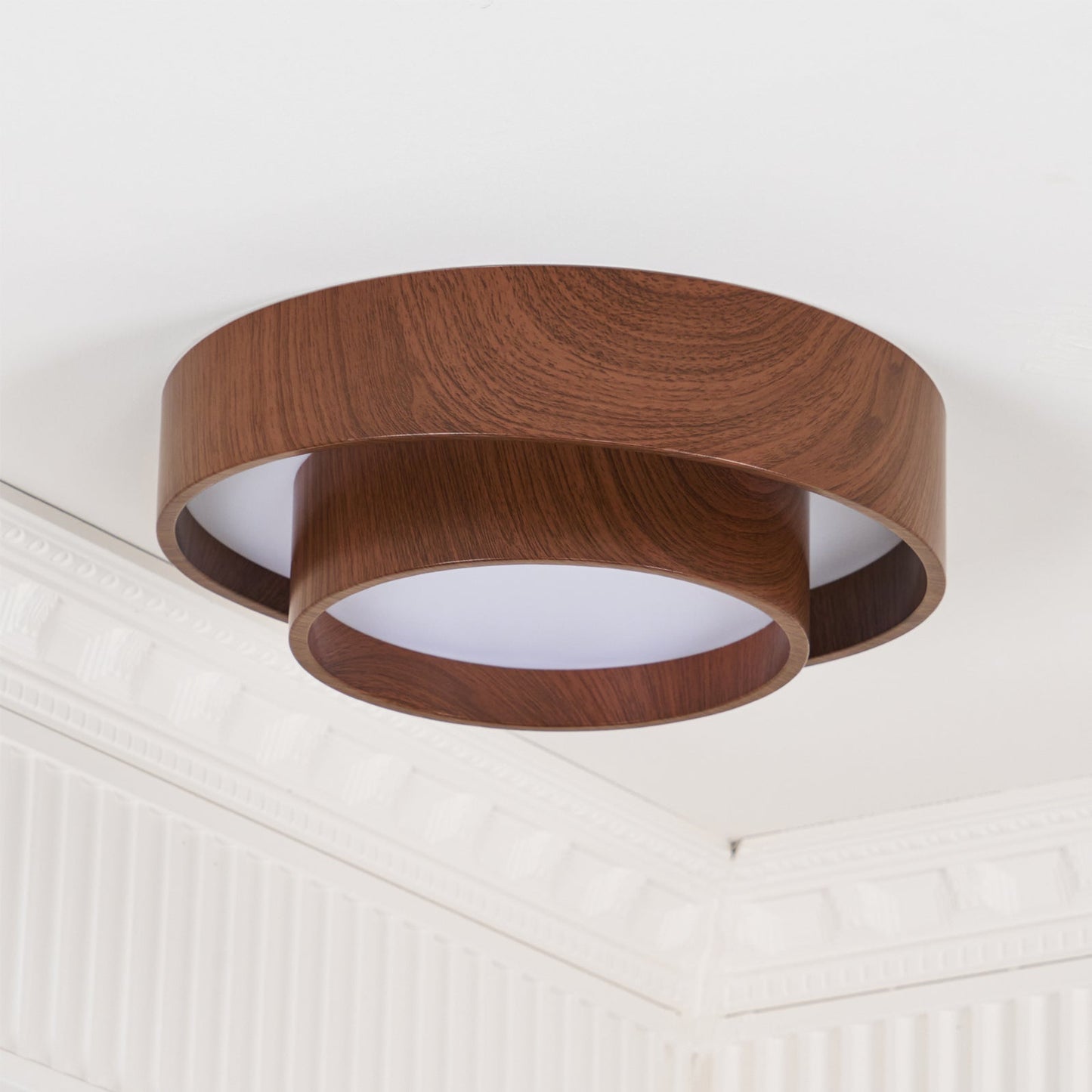 Walnut Cove Light | Mid-Century Modern LED Ceiling Fixture with Warm Ambient Glow