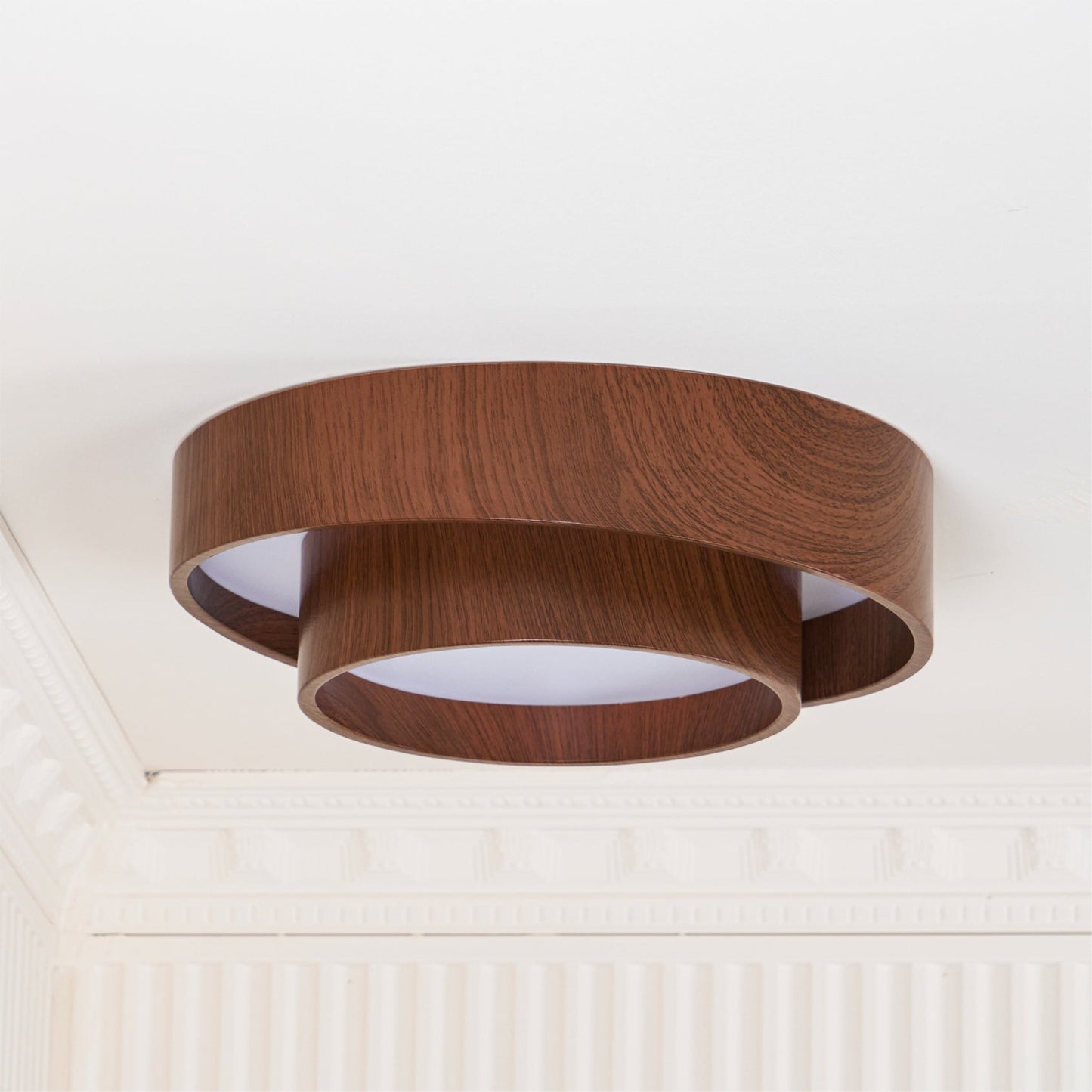 Walnut Cove Light | Mid-Century Modern LED Ceiling Fixture with Warm Ambient Glow