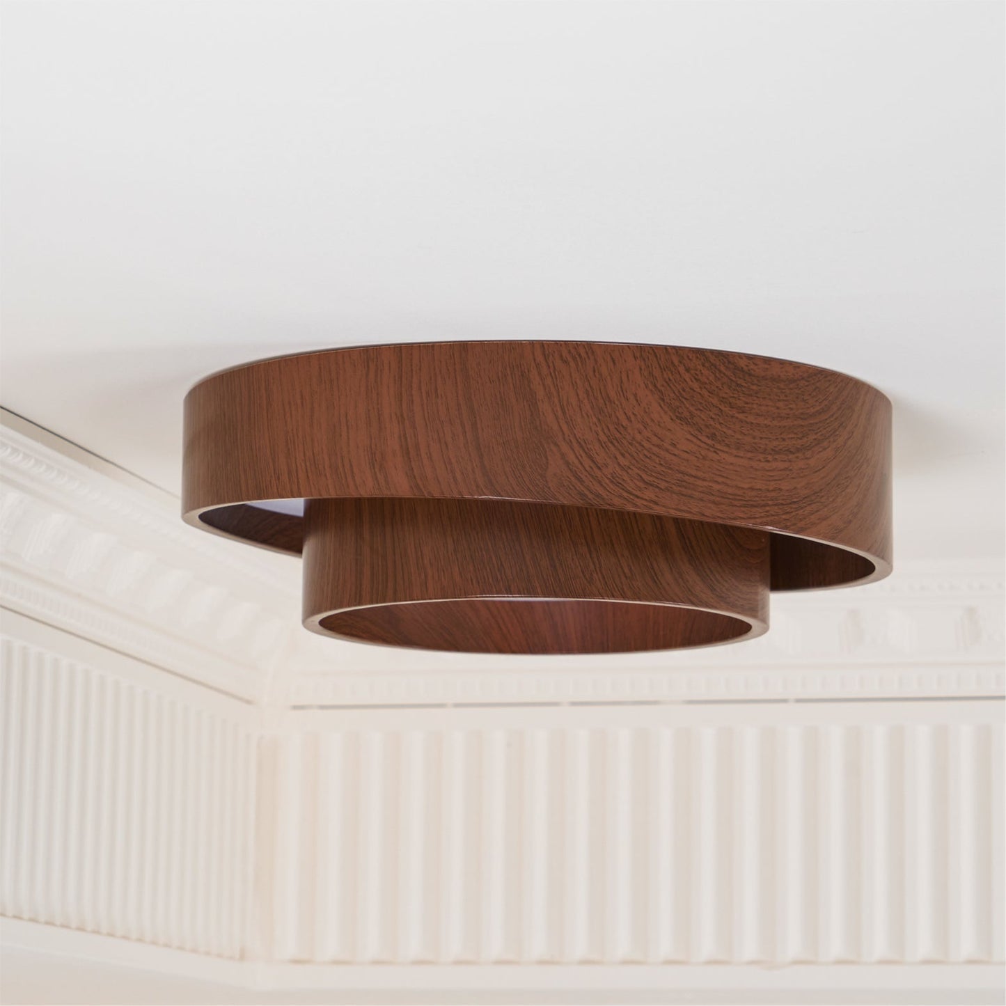 Walnut Cove Light | Mid-Century Modern LED Ceiling Fixture with Warm Ambient Glow