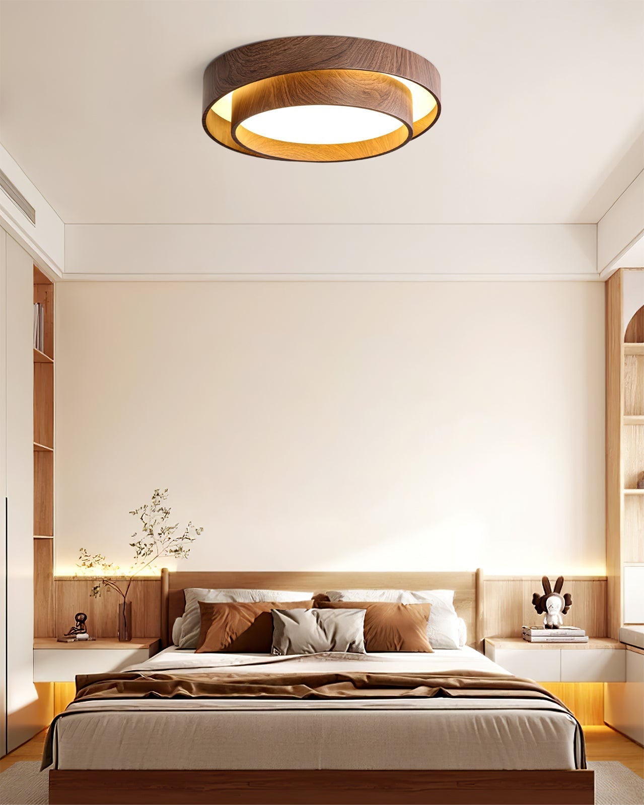 Walnut Cove Light | Mid-Century Modern LED Ceiling Fixture with Warm Ambient Glow