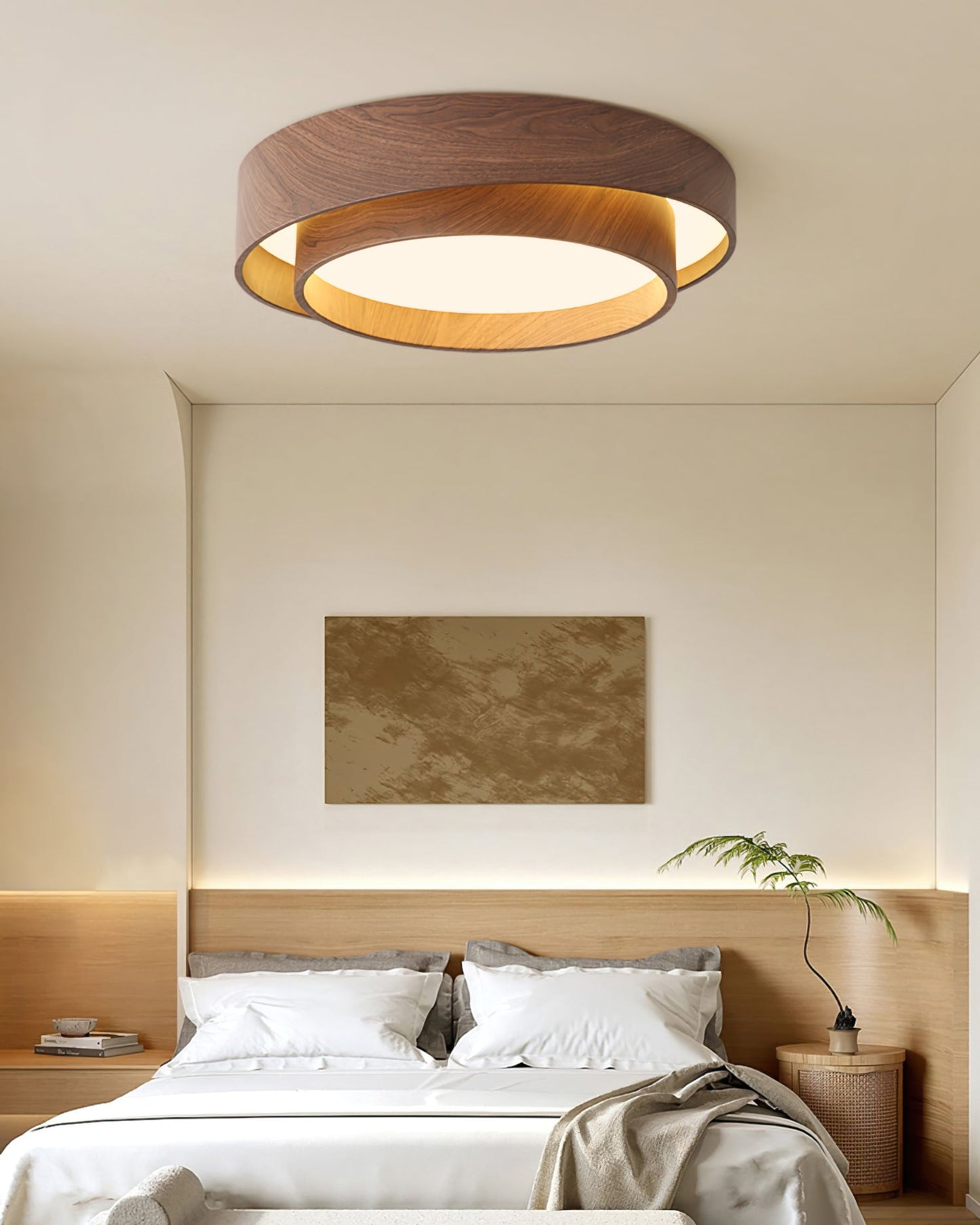 Walnut Cove Light | Mid-Century Modern LED Ceiling Fixture with Warm Ambient Glow