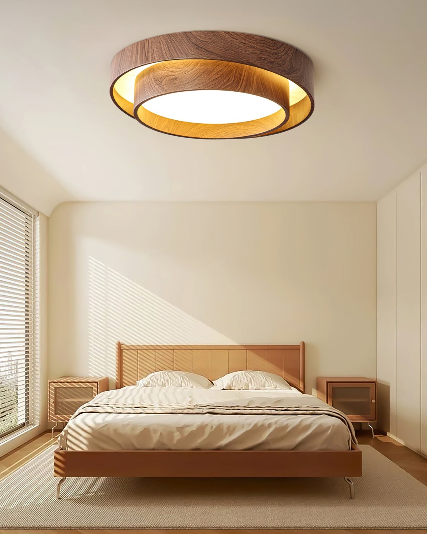 Walnut Cove Light | Mid-Century Modern LED Ceiling Fixture with Warm Ambient Glow
