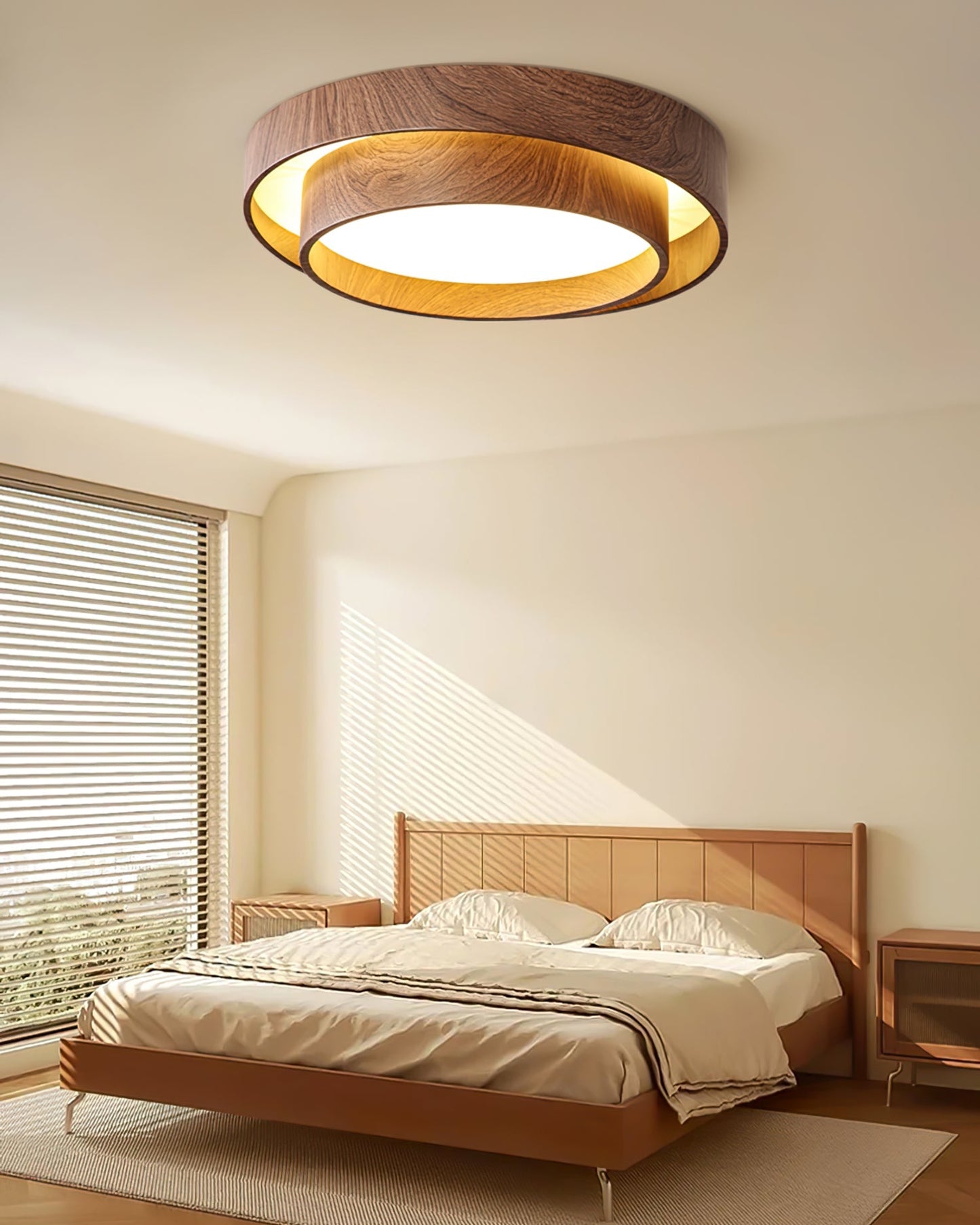 Walnut Cove Light | Mid-Century Modern LED Ceiling Fixture with Warm Ambient Glow