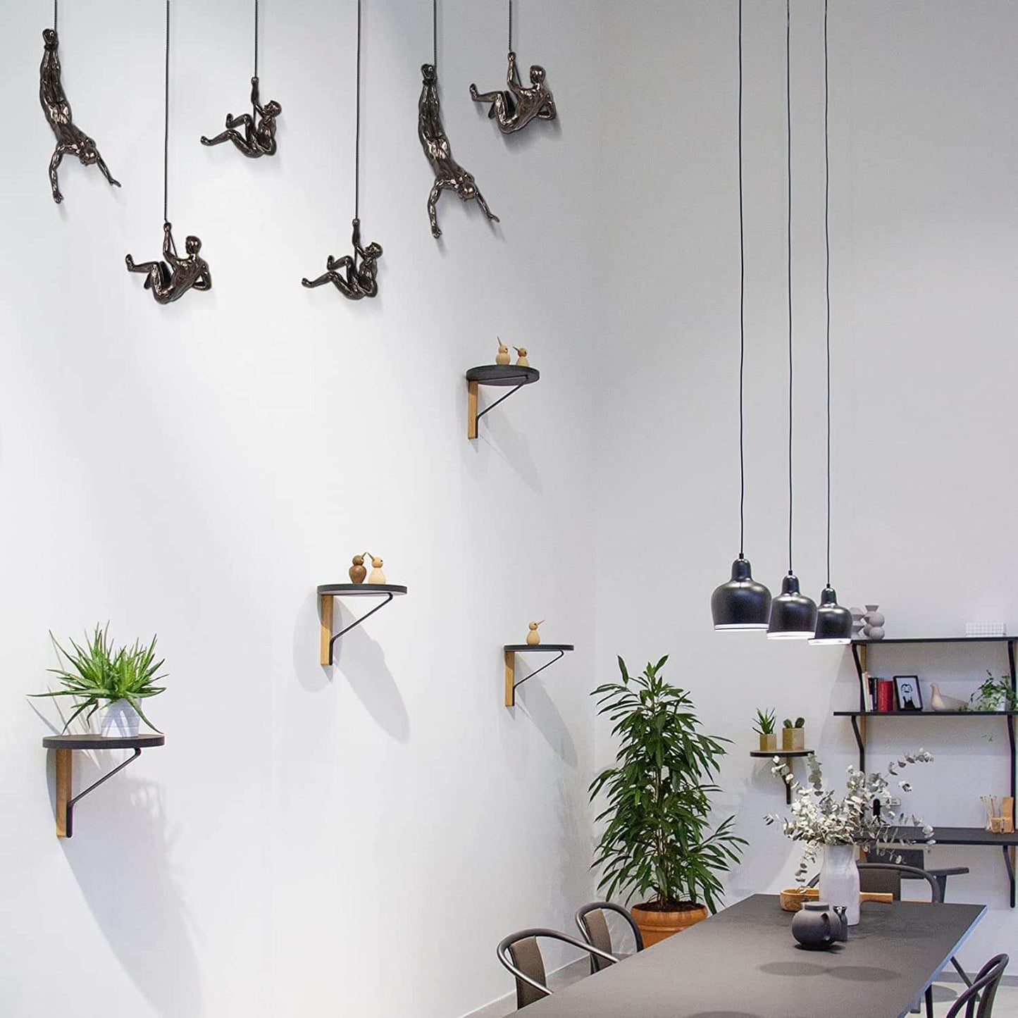 Ascent Sculpture | Metal Climbing Figure Wall Art Modern Home Office Decor