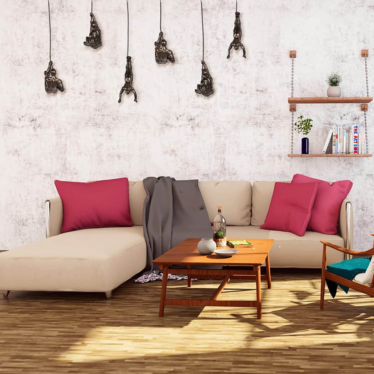 Ascent Sculpture | Metal Climbing Figure Wall Art Modern Home Office Decor