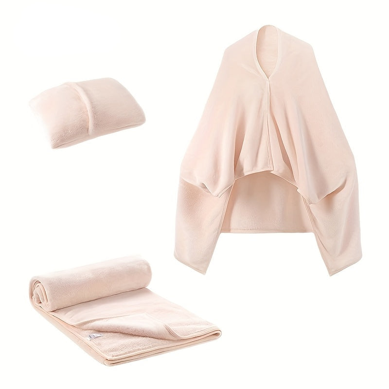 SnugglePod 2-in-1 | Wearable Heated Blanket with Neck Pillow for Airplane Travel