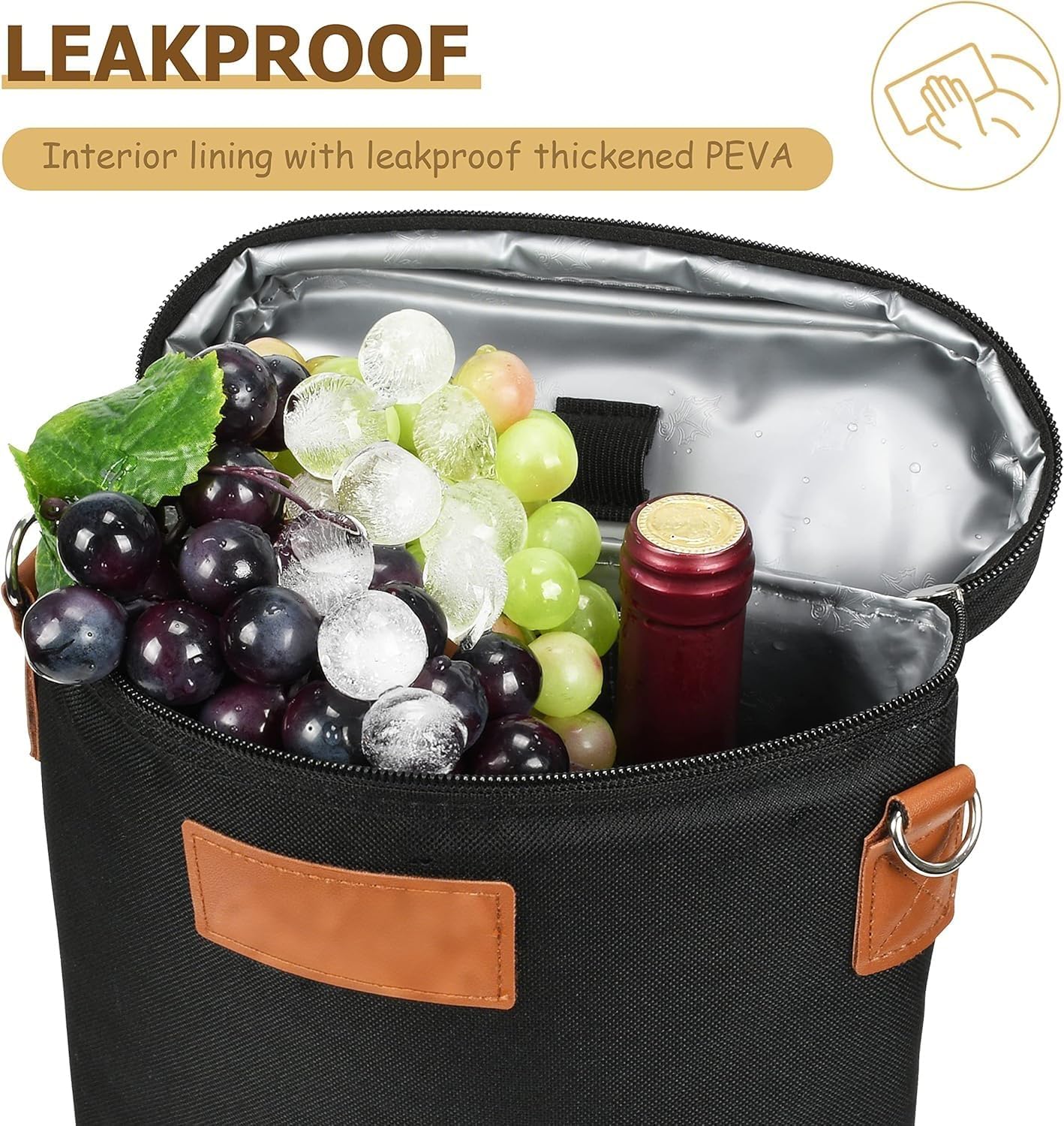 VinoCarrier | Insulated 2-Bottle Wine Tote Bag for Picnic Beach Gifting