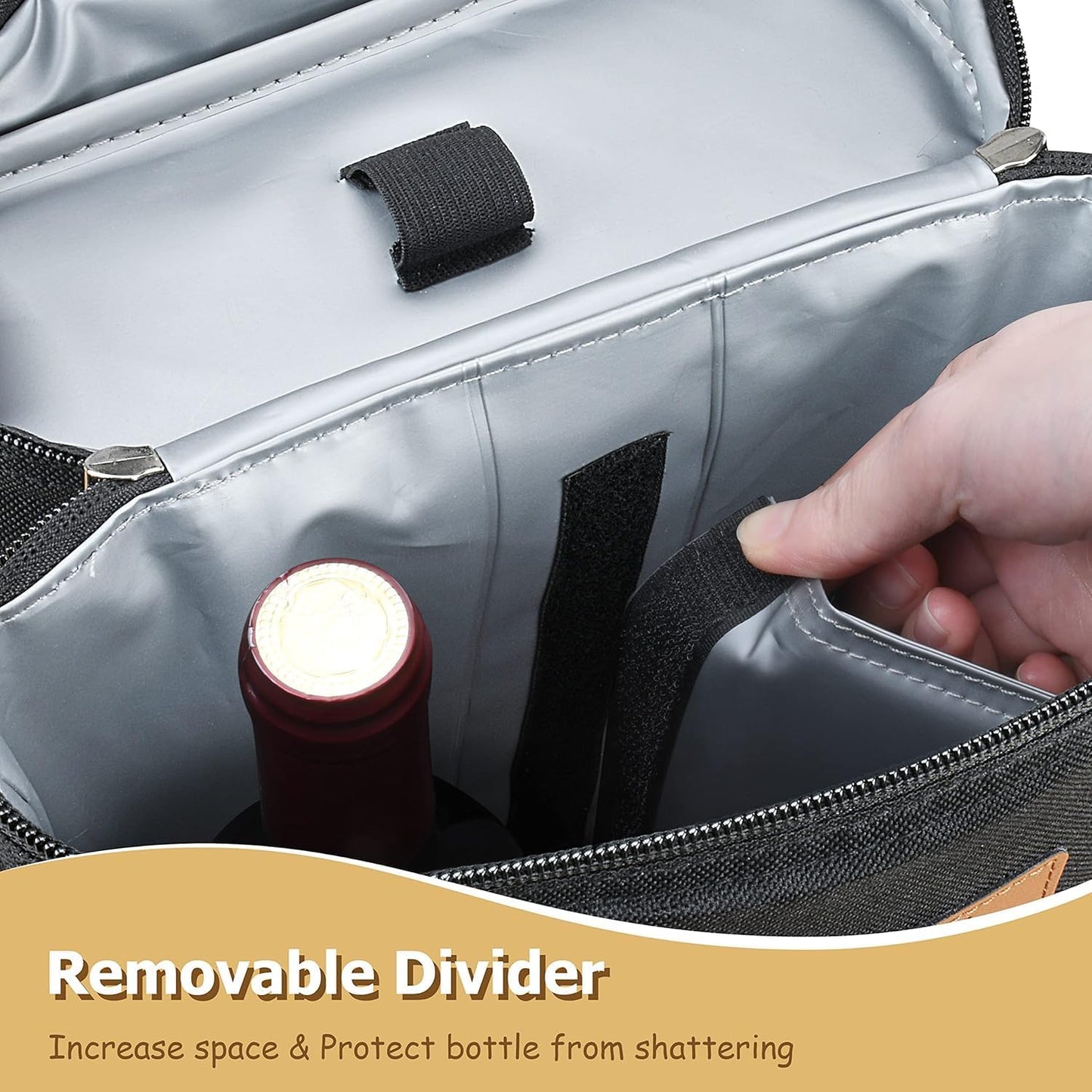 VinoCarrier | Insulated 2-Bottle Wine Tote Bag for Picnic Beach Gifting