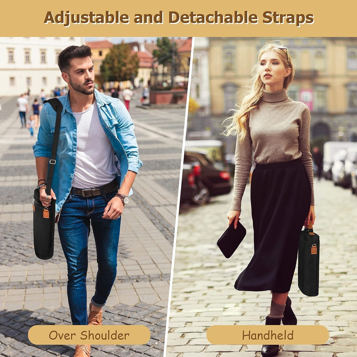 VinoCarrier | Insulated 2-Bottle Wine Tote Bag for Picnic Beach Gifting