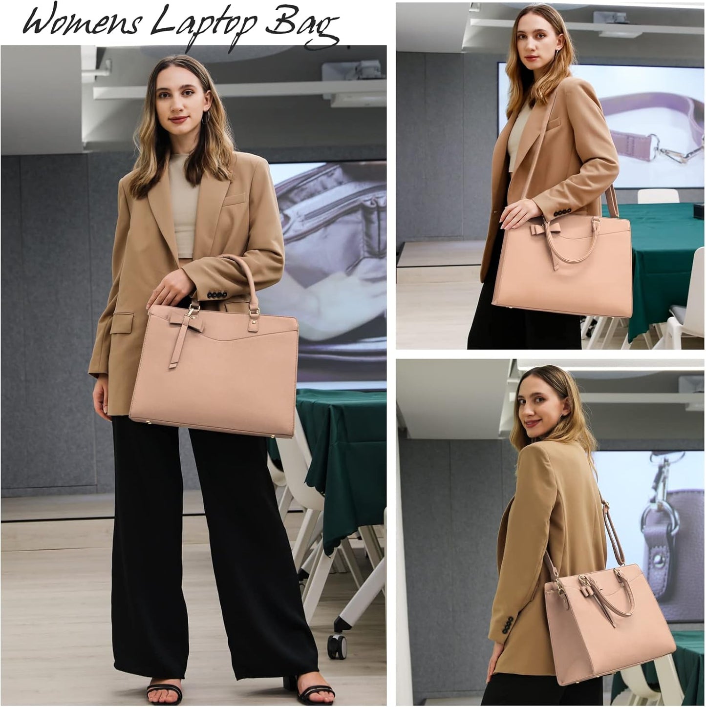 ExecuTote | Women's Leather Laptop Bag Multi-Compartment for Office Work