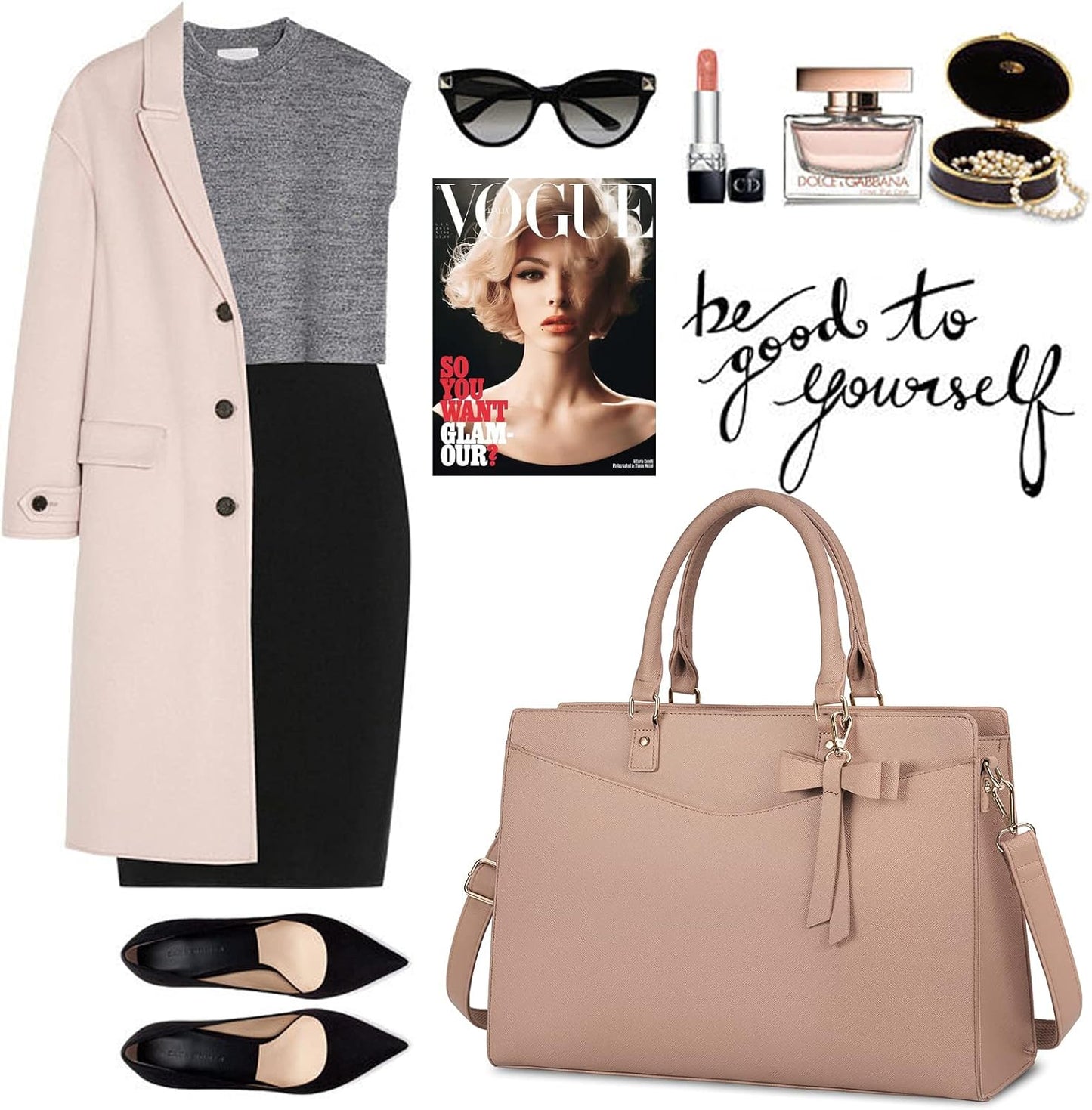 ExecuTote | Women's Leather Laptop Bag Multi-Compartment for Office Work