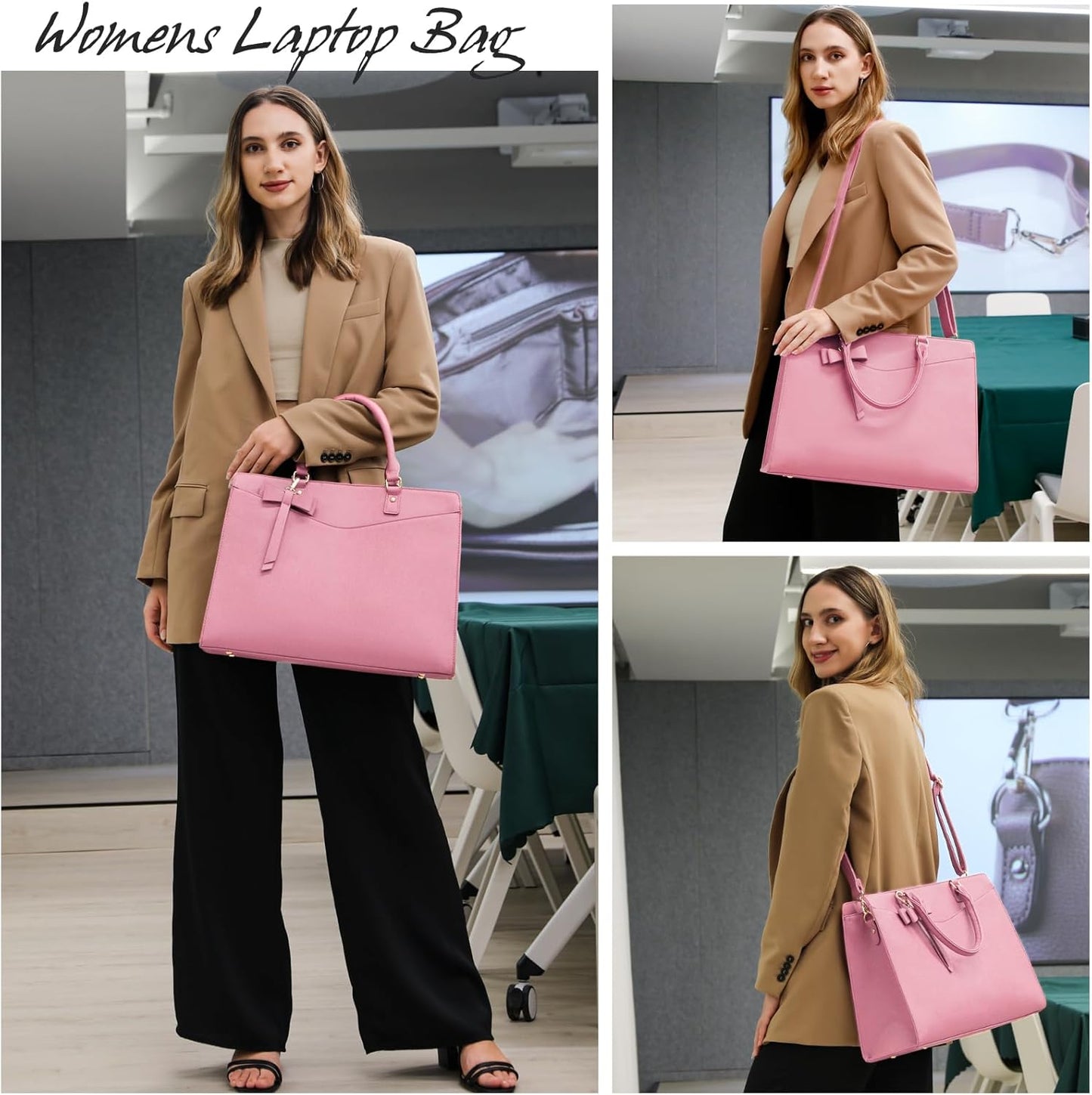 ExecuTote | Women's Leather Laptop Bag Multi-Compartment for Office Work
