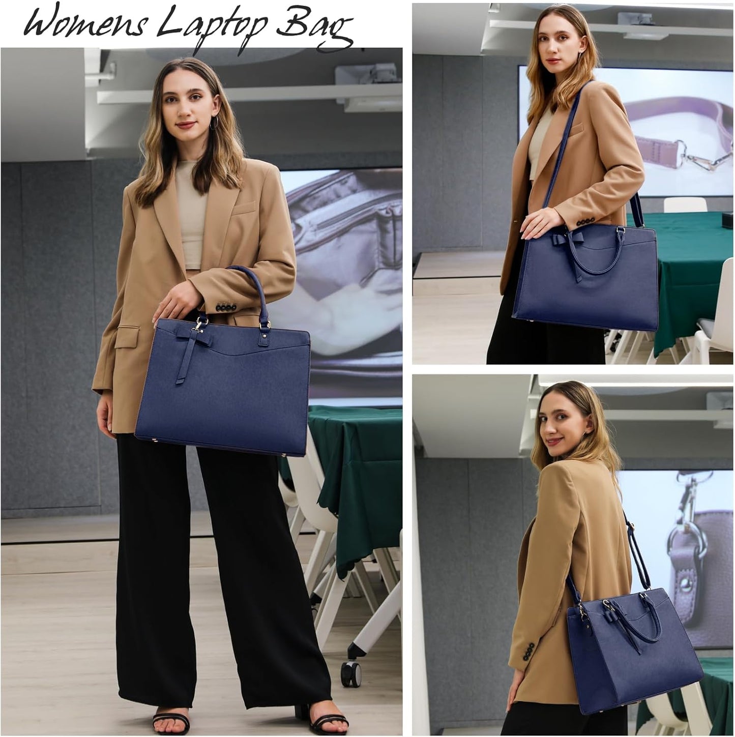 ExecuTote | Women's Leather Laptop Bag Multi-Compartment for Office Work