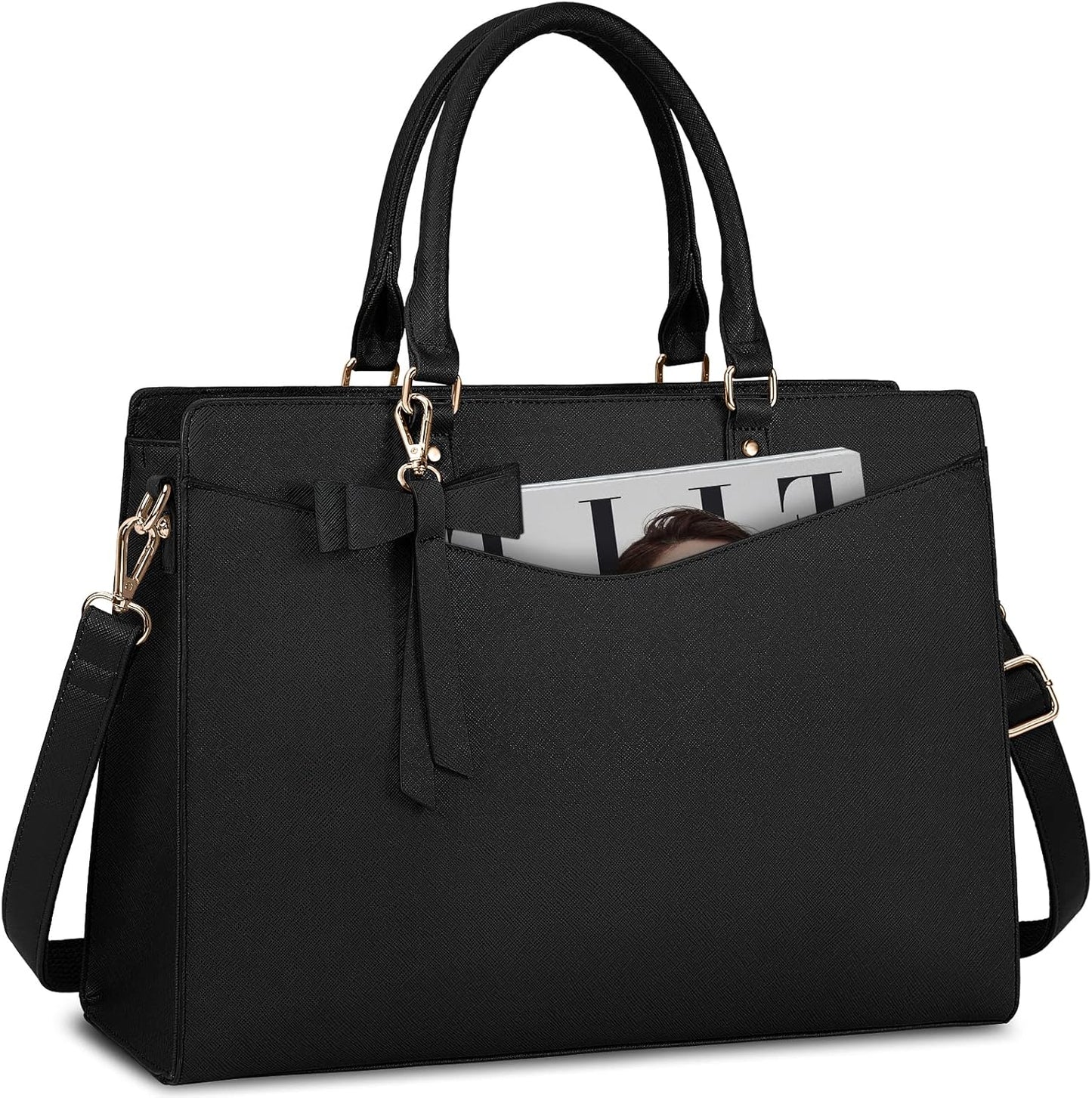 ExecuTote | Women's Leather Laptop Bag Multi-Compartment for Office Work