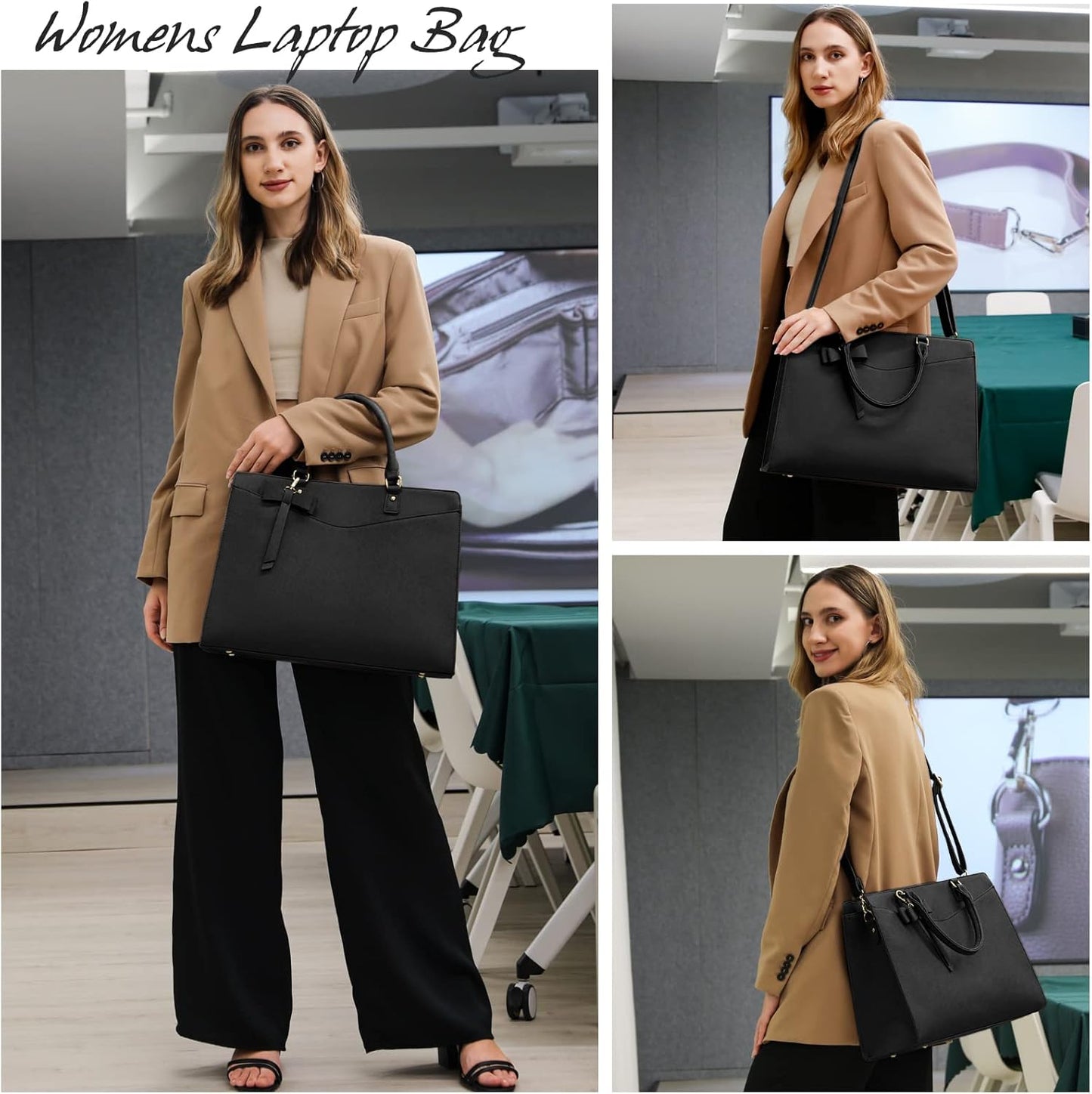 ExecuTote | Women's Leather Laptop Bag Multi-Compartment for Office Work