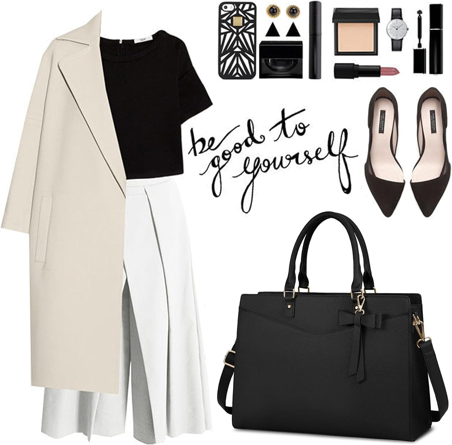 ExecuTote | Women's Leather Laptop Bag Multi-Compartment for Office Work