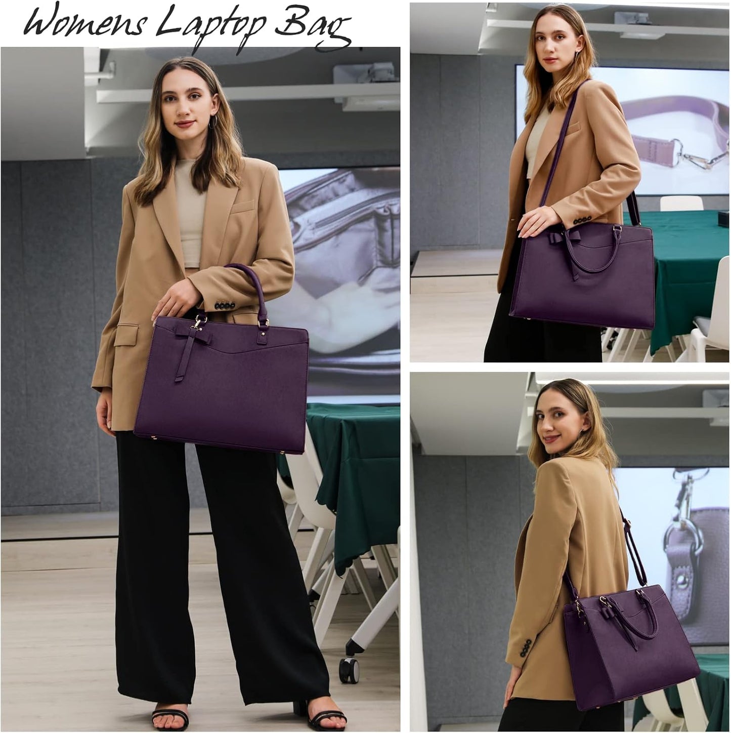 ExecuTote | Women's Leather Laptop Bag Multi-Compartment for Office Work