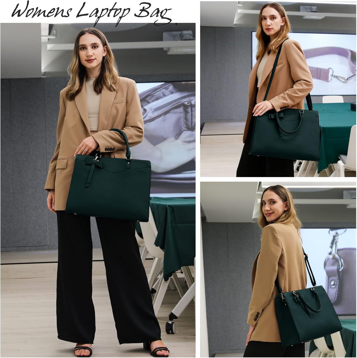 ExecuTote | Women's Leather Laptop Bag Multi-Compartment for Office Work